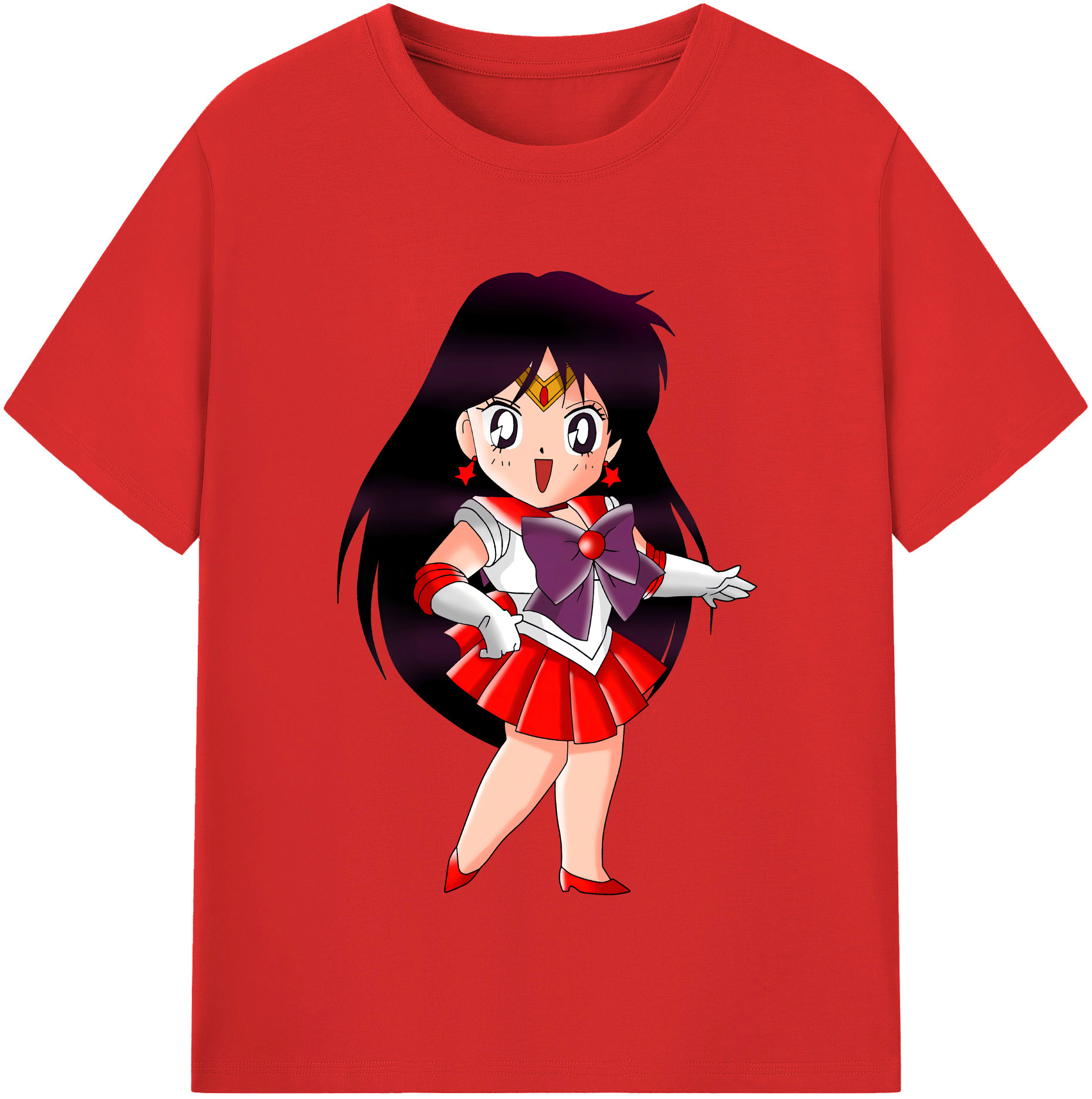 （画像用） 美少女戦士セーラームーン 火野レイ ひの レイ Sailor Moon Hino Rei （セーラーマーズ,Sailor Mars） レディースカジュアルプリントTシャツ（綿100％）
