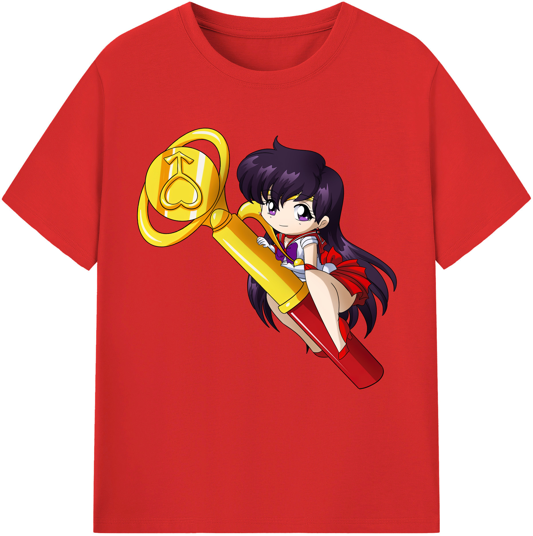 （画像用） 美少女戦士セーラームーン 火野レイ ひの レイ Sailor Moon Hino Rei （セーラーマーズ,Sailor Mars） レディースカジュアルプリントTシャツ（綿100％）
