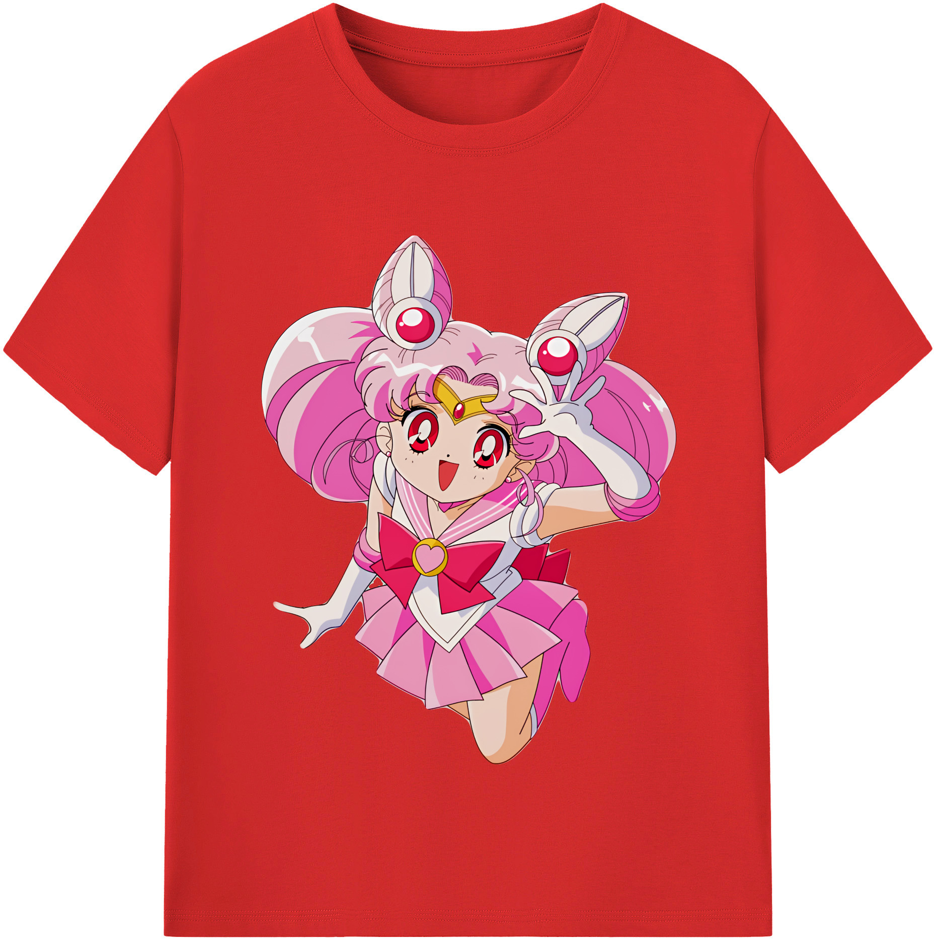（画像用） 美少女戦士セーラームーン ちびうさ Sailor Moon Chibiusa Tsukino Usagi Small Lady Serenity レディースカジュアルプリントTシャツ（綿100％）