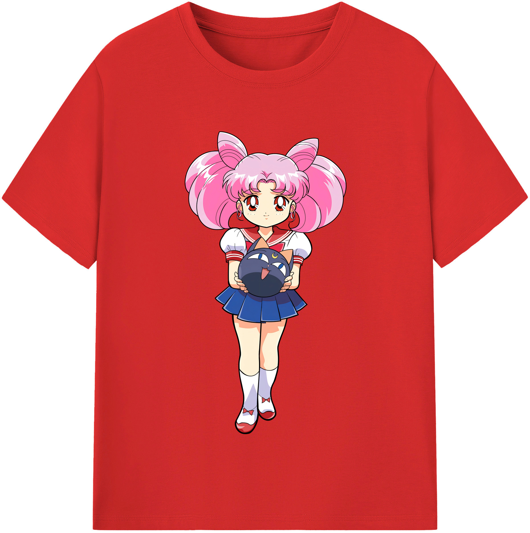 （画像用） 美少女戦士セーラームーン ちびうさ Sailor Moon Chibiusa Tsukino Usagi Small Lady Serenity レディースカジュアルプリントTシャツ（綿100％）