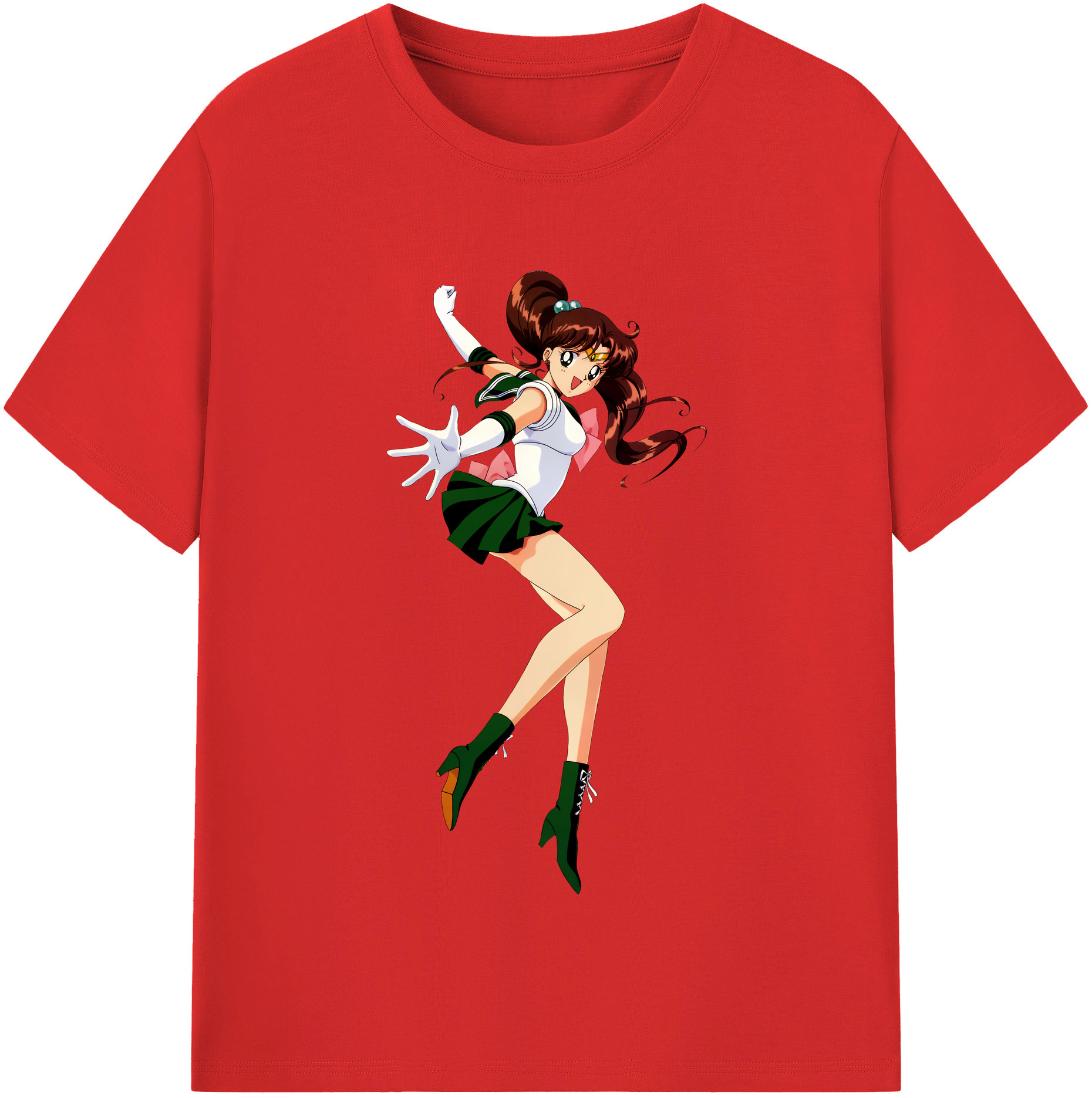 （画像用） 美少女戦士セーラームーン 木野 まこと きの まこと Sailor Moon Kino Makoto （セーラージュピター；Sailor Jupiter） レディースカジュアルプリントTシャツ（綿100％）