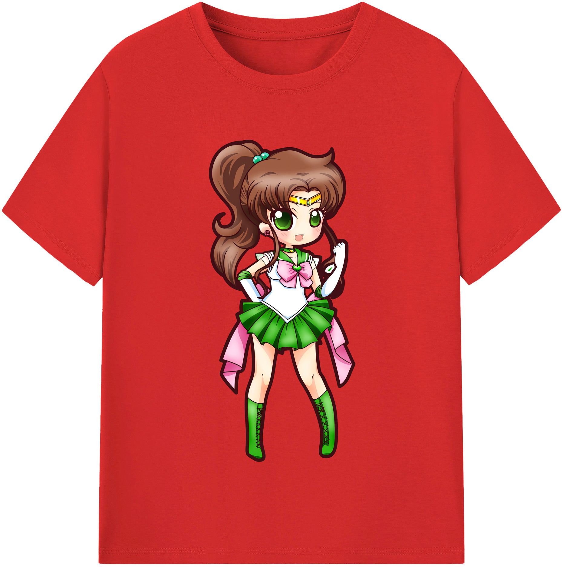 （画像用） 美少女戦士セーラームーン 木野 まこと きの まこと Sailor Moon Kino Makoto （セーラージュピター；Sailor Jupiter） レディースカジュアルプリントTシャツ（綿100％）