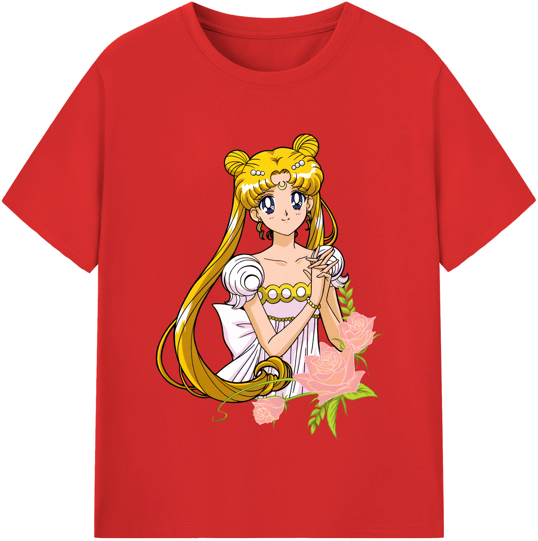 （画像用） 美少女戦士セーラームーン 愛野 美奈子 あいの みなこ Sailor Moon Aino Minako レディースカジュアルプリントTシャツ（綿100％）