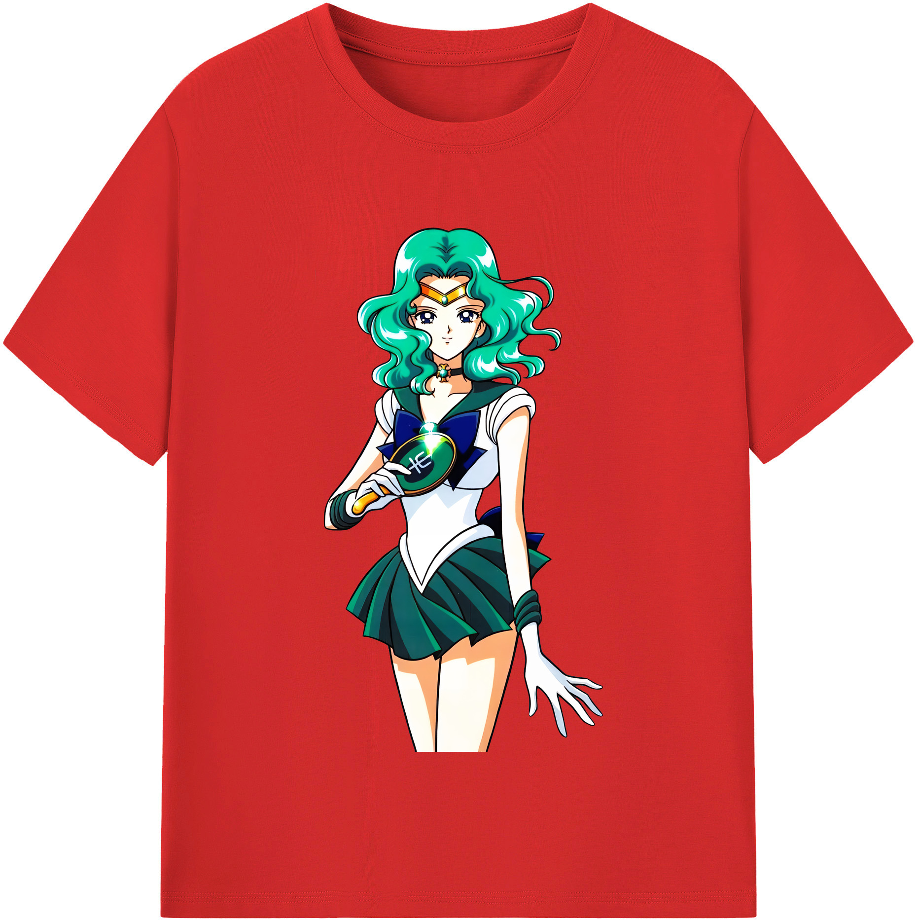 （画像用） 美少女戦士セーラームーン 海王 みちる（かいおう みちる） Sailor Moon Kaiou Michiru レディースカジュアルプリントTシャツ（綿100％）