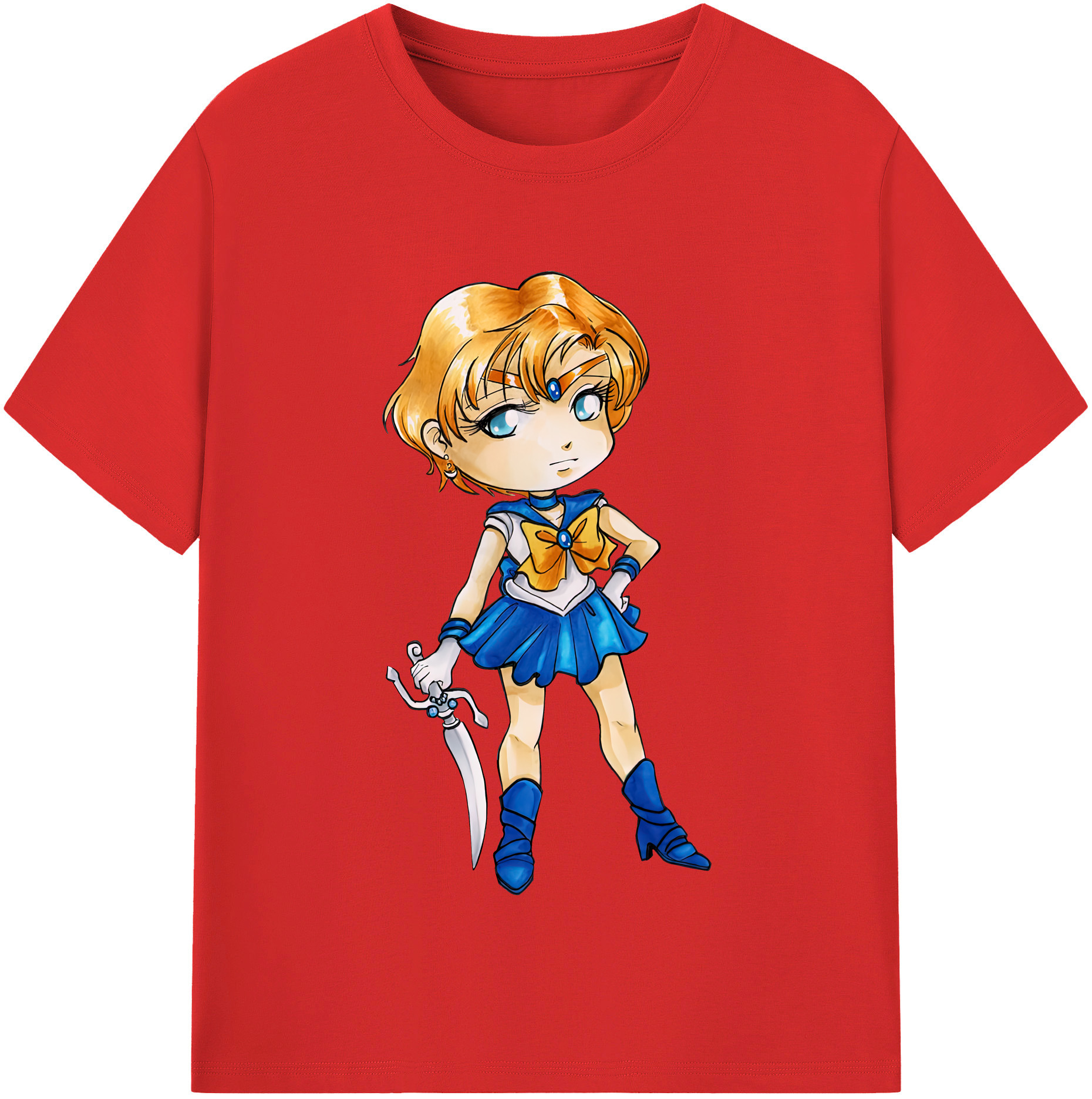 （画像用） 美少女戦士セーラームーン 天王はるか Sailor Moon Tenoh Haruka レディースカジュアルプリントTシャツ（綿100％）