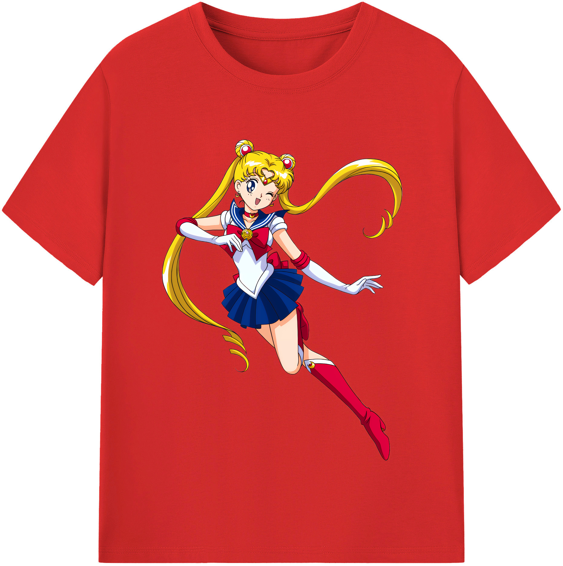 （画像用） 美少女戦士セーラームーン 月野 うさぎ つきの うさぎ Sailor Moon Tsukino Usagi レディースカジュアルプリントTシャツ（綿100％）