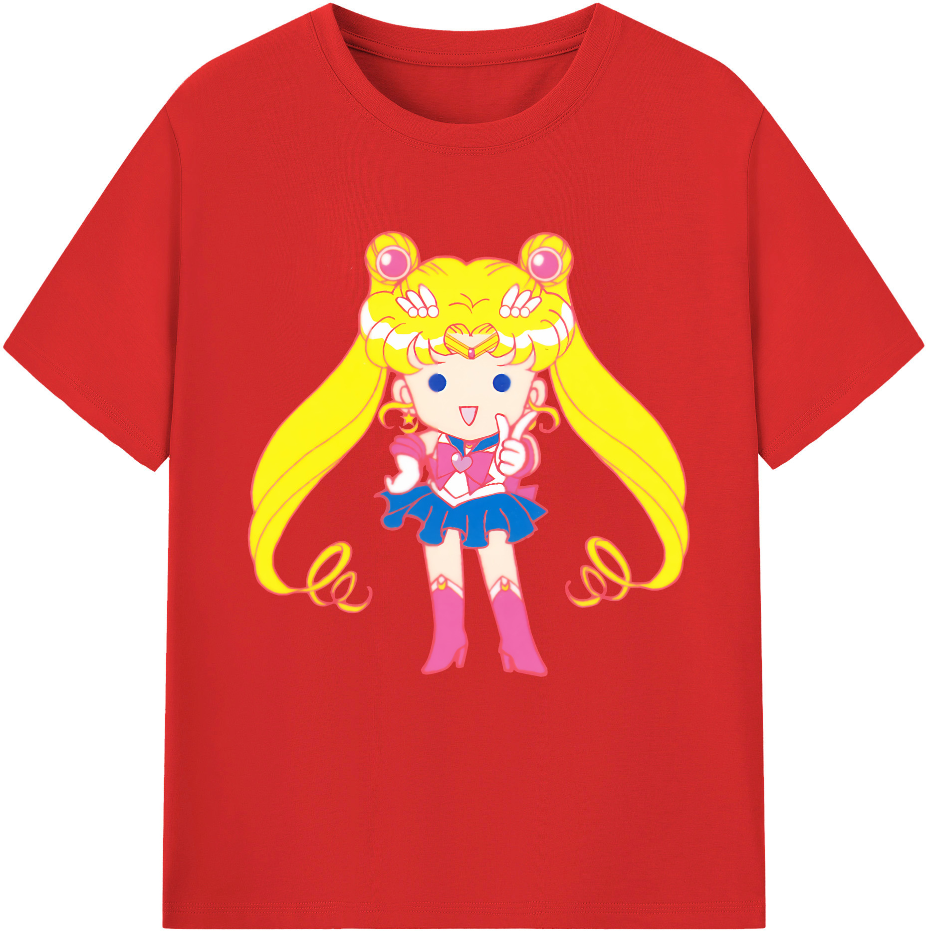 （画像用） 美少女戦士セーラームーン 月野 うさぎ つきの うさぎ Sailor Moon Tsukino Usagi レディースカジュアルプリントTシャツ（綿100％）