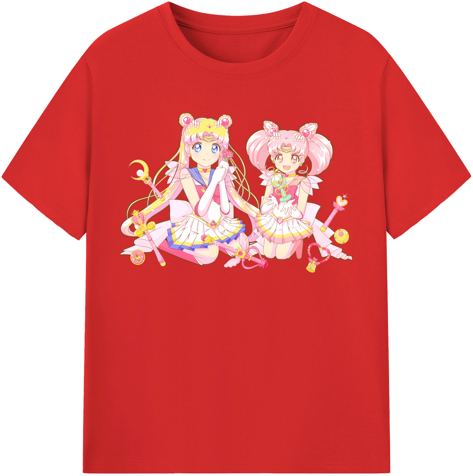 （画像用） 美少女戦士セーラームーン 月野 うさぎ つきの うさぎ Sailor Moon Tsukino Usagi レディースカジュアルプリントTシャツ（綿100％）