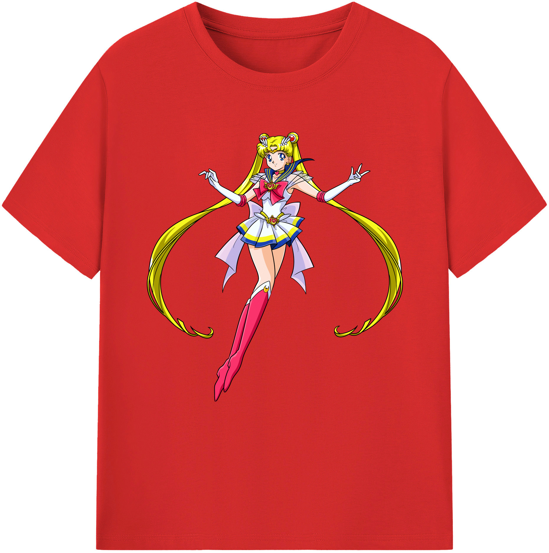 （画像用） 美少女戦士セーラームーン 月野 うさぎ つきの うさぎ Sailor Moon Tsukino Usagi レディースカジュアルプリントTシャツ（綿100％）
