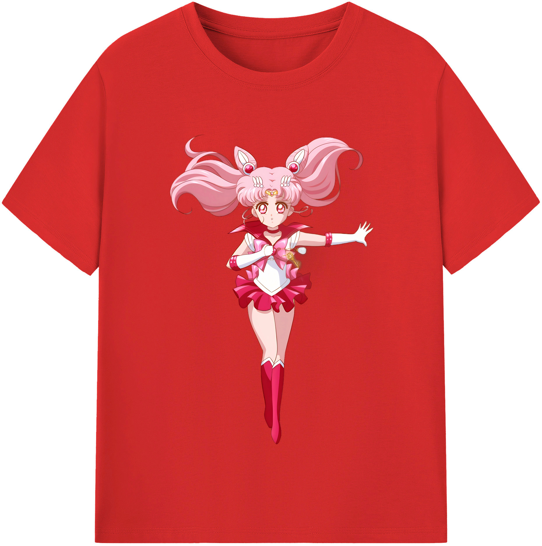 （画像用） 美少女戦士セーラームーン ちびうさ Sailor Moon Chibiusa Tsukino Usagi Small Lady Serenity レディースカジュアルプリントTシャツ（綿100％）