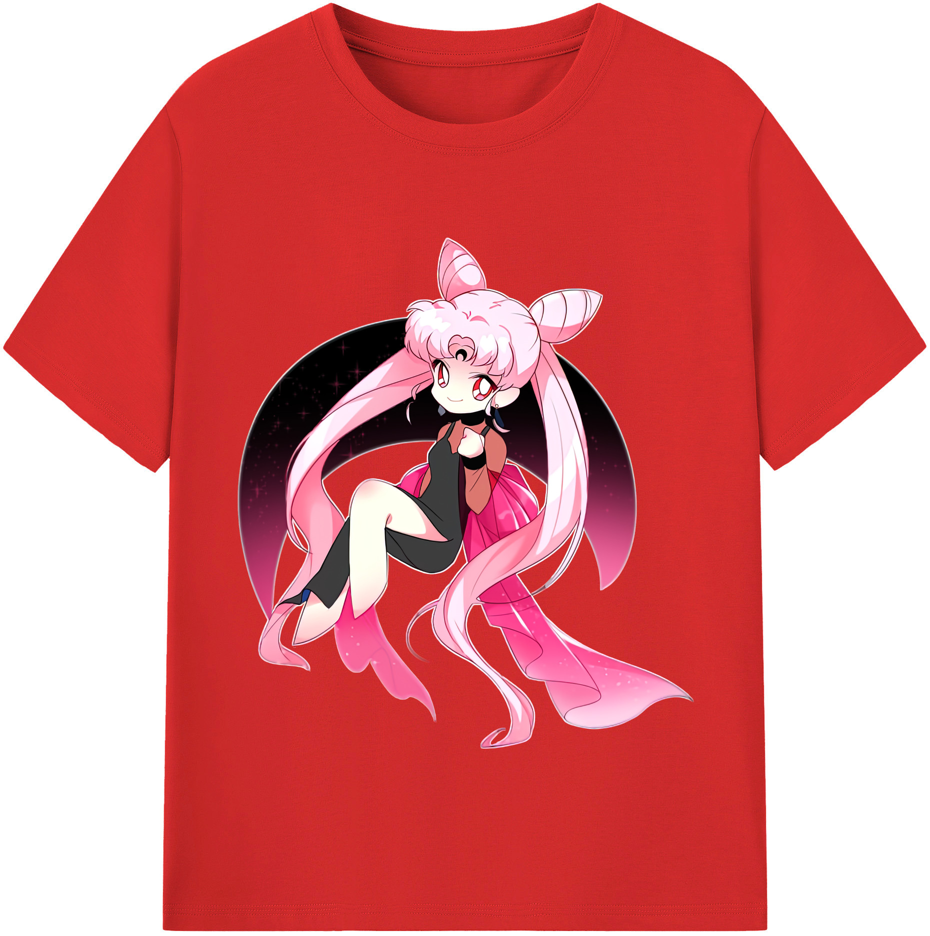 （画像用） 美少女戦士セーラームーン ちびうさ Sailor Moon Chibiusa Tsukino Usagi Small Lady Serenity レディースカジュアルプリントTシャツ（綿100％）