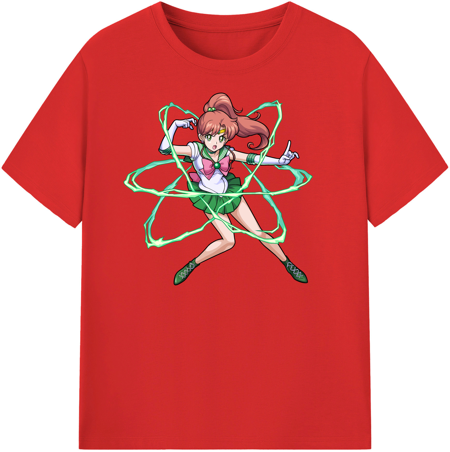 （画像用） 美少女戦士セーラームーン 木野 まこと きの まこと Sailor Moon Kino Makoto （セーラージュピター；Sailor Jupiter） レディースカジュアルプリントTシャツ（綿100％）