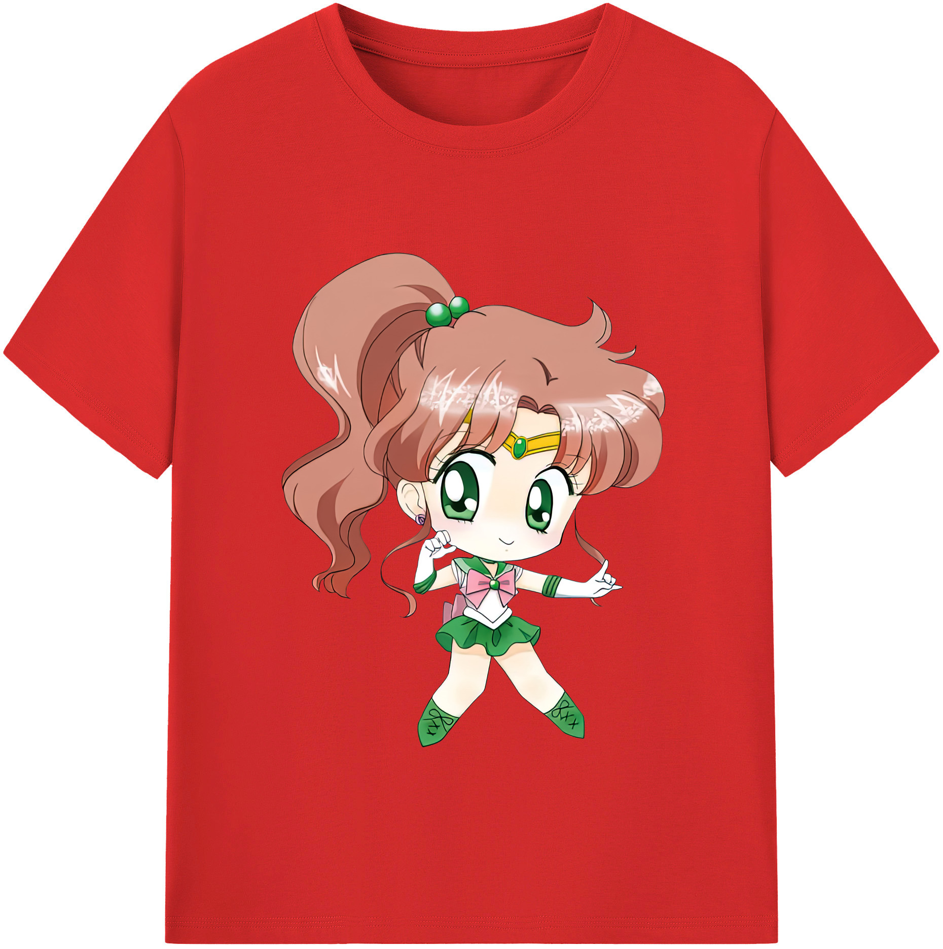 （画像用） 美少女戦士セーラームーン 木野 まこと きの まこと Sailor Moon Kino Makoto （セーラージュピター；Sailor Jupiter） レディースカジュアルプリントTシャツ（綿100％）
