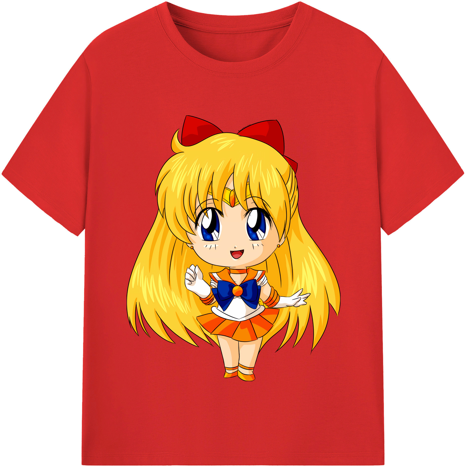 （画像用） 美少女戦士セーラームーン 愛野 美奈子 あいの みなこ Sailor Moon Aino Minako レディースカジュアルプリントTシャツ（綿100％）