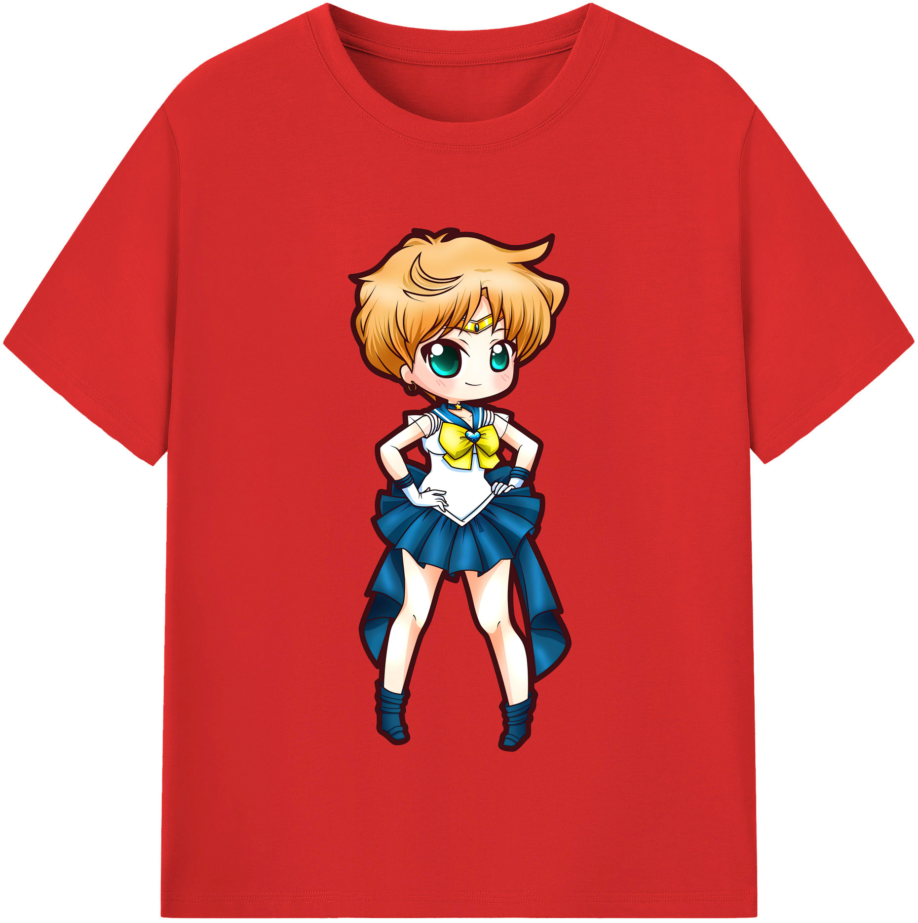 （画像用） 美少女戦士セーラームーン 天王はるか Sailor Moon Tenoh Haruka レディースカジュアルプリントTシャツ（綿100％）