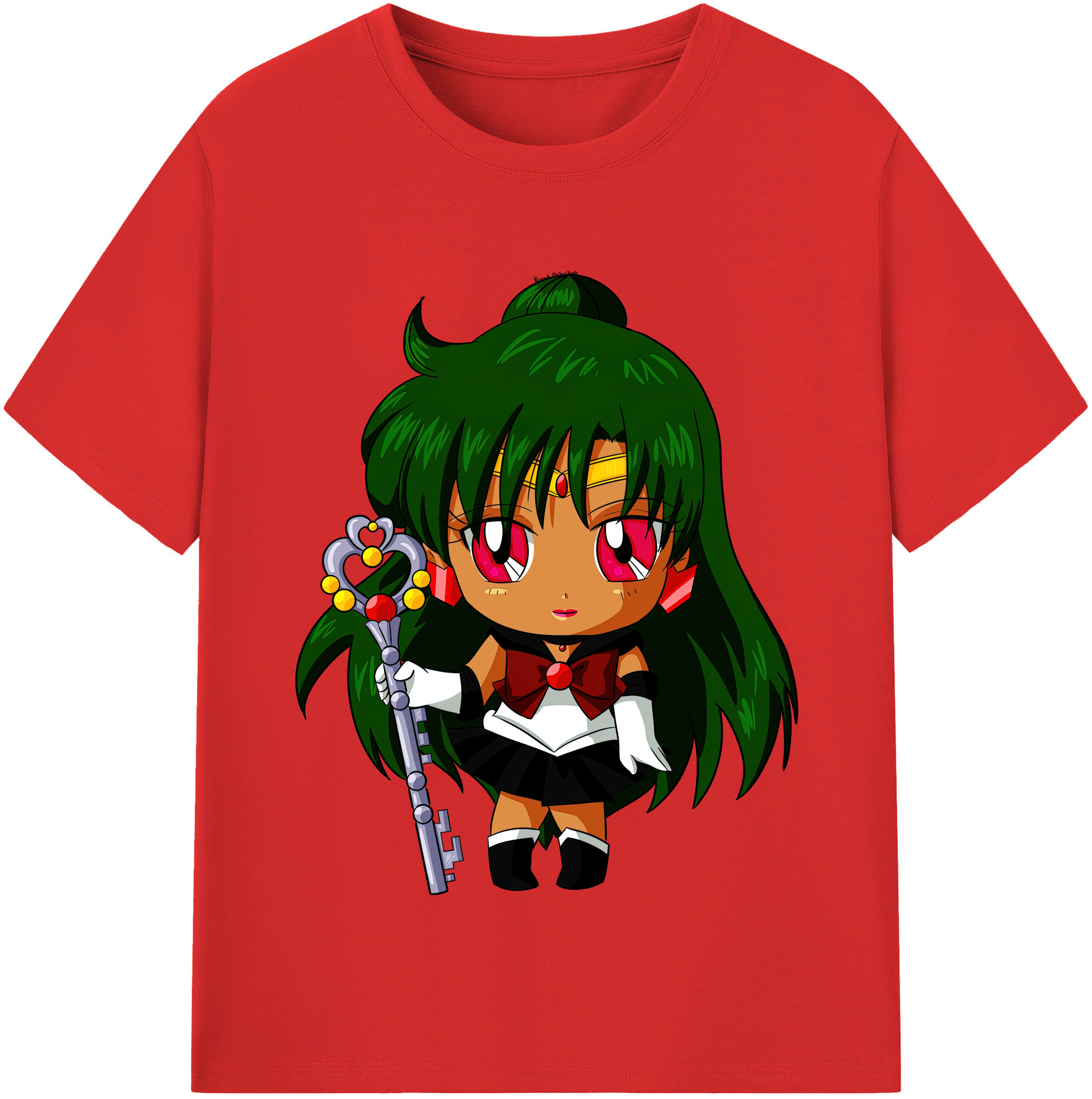 （画像用） 美少女戦士セーラームーン 冥王せつな Sailor Moon Meiou Setsuna レディースカジュアルプリントTシャツ（綿100％）
