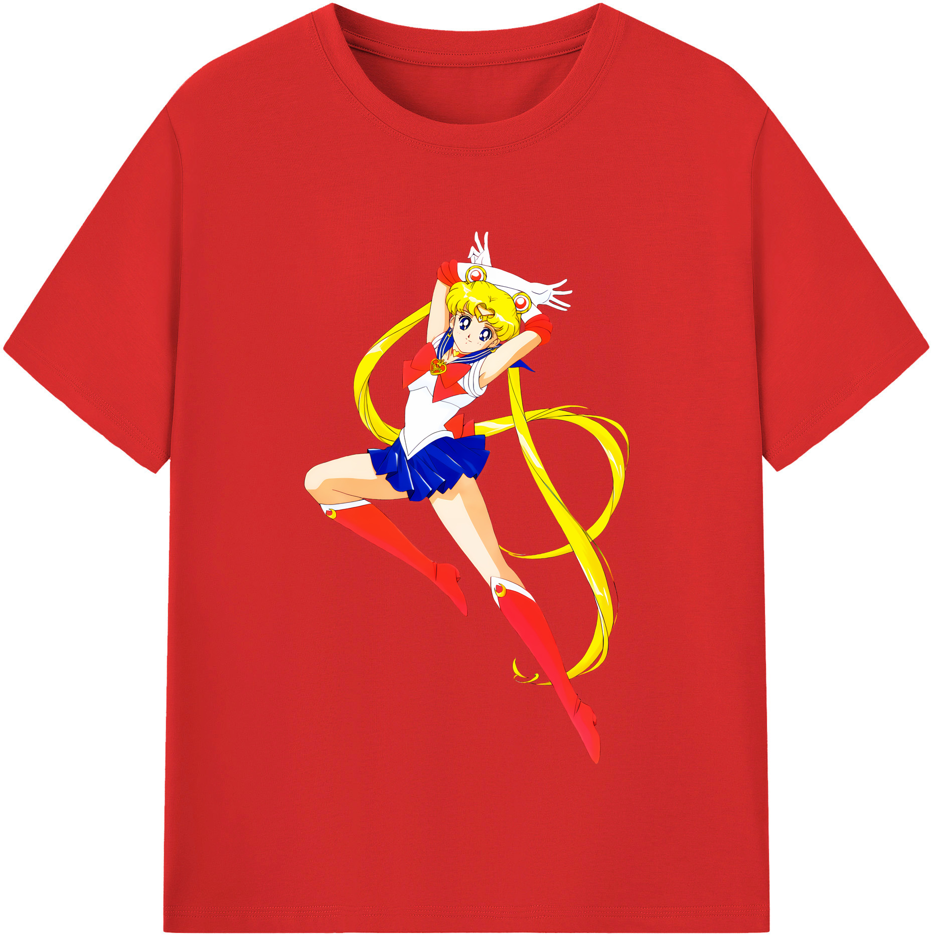 （画像用） 美少女戦士セーラームーン 月野 うさぎ つきの うさぎ Sailor Moon Tsukino Usagi レディースカジュアルプリントTシャツ（綿100％）