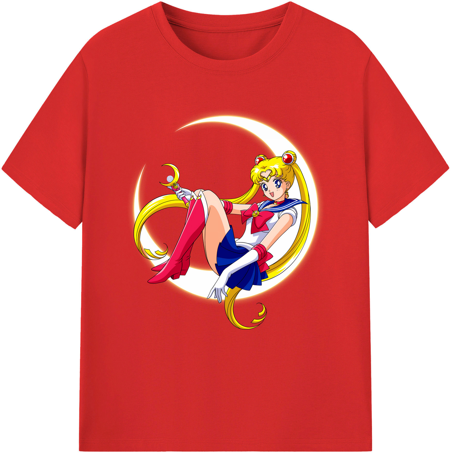 （画像用） 美少女戦士セーラームーン 月野 うさぎ つきの うさぎ Sailor Moon Tsukino Usagi レディースカジュアルプリントTシャツ（綿100％）