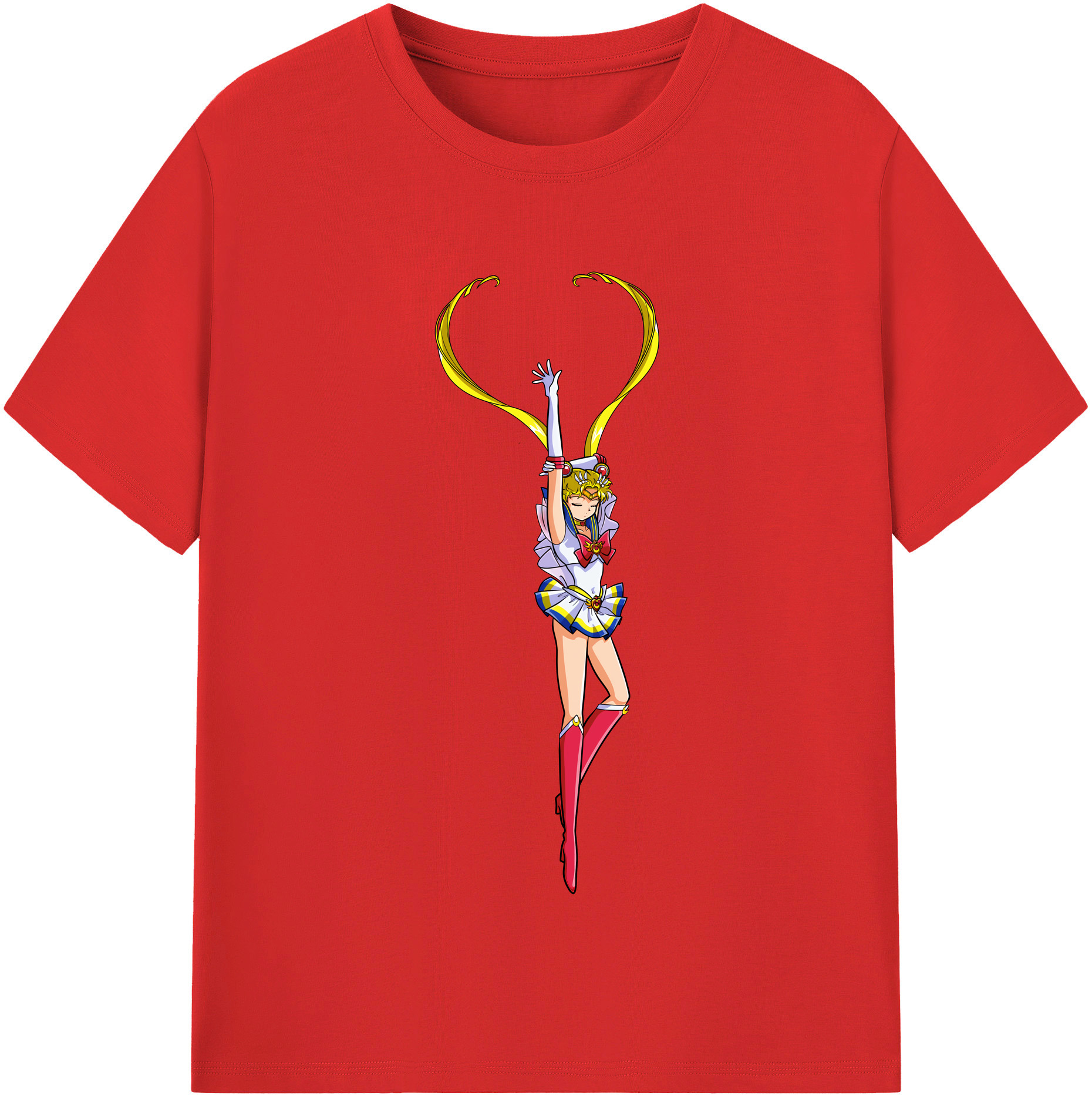 （画像用） 美少女戦士セーラームーン 月野 うさぎ つきの うさぎ Sailor Moon Tsukino Usagi レディースカジュアルプリントTシャツ（綿100％）