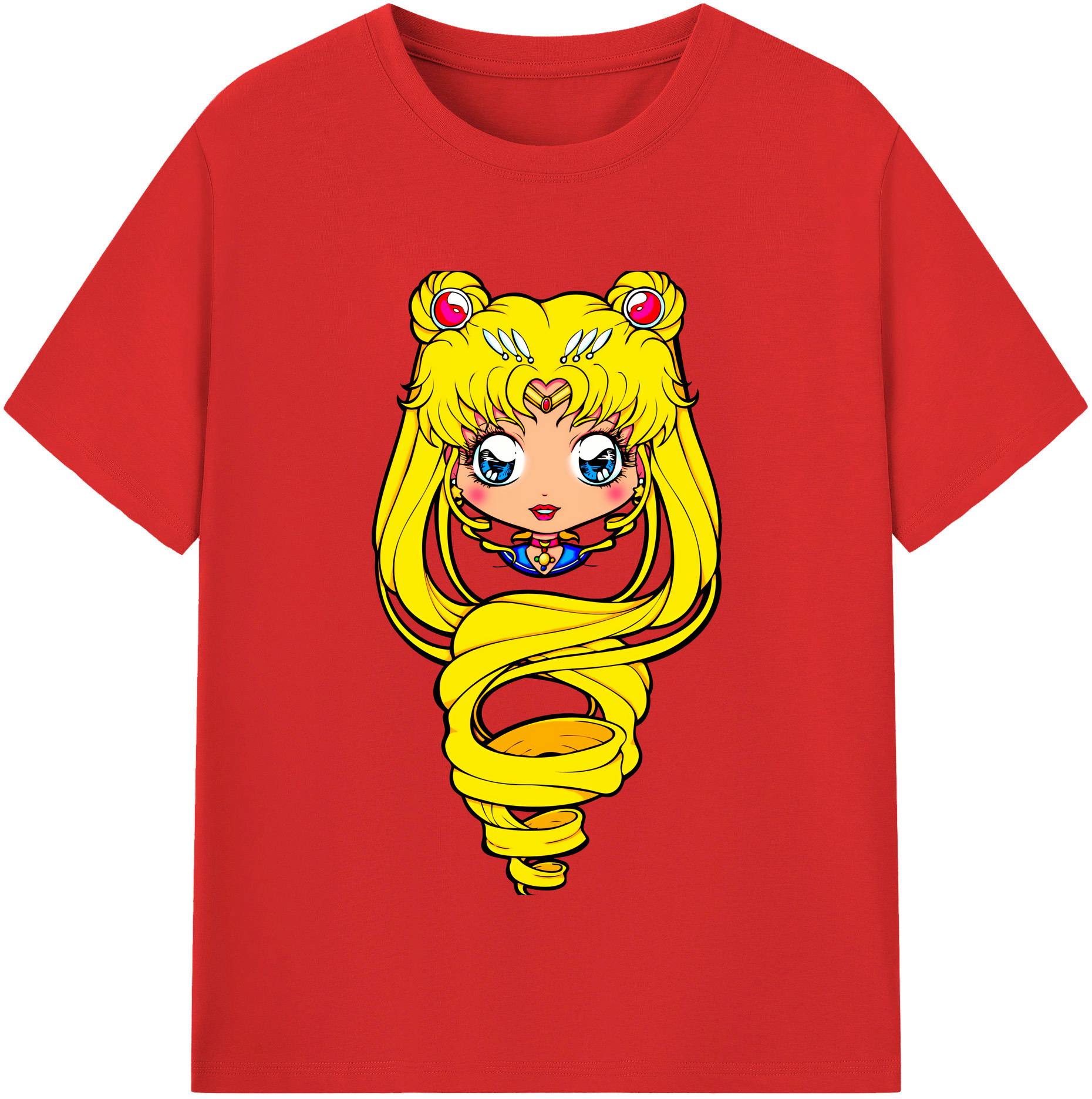 （画像用） 美少女戦士セーラームーン 月野 うさぎ つきの うさぎ Sailor Moon Tsukino Usagi レディースカジュアルプリントTシャツ（綿100％）
