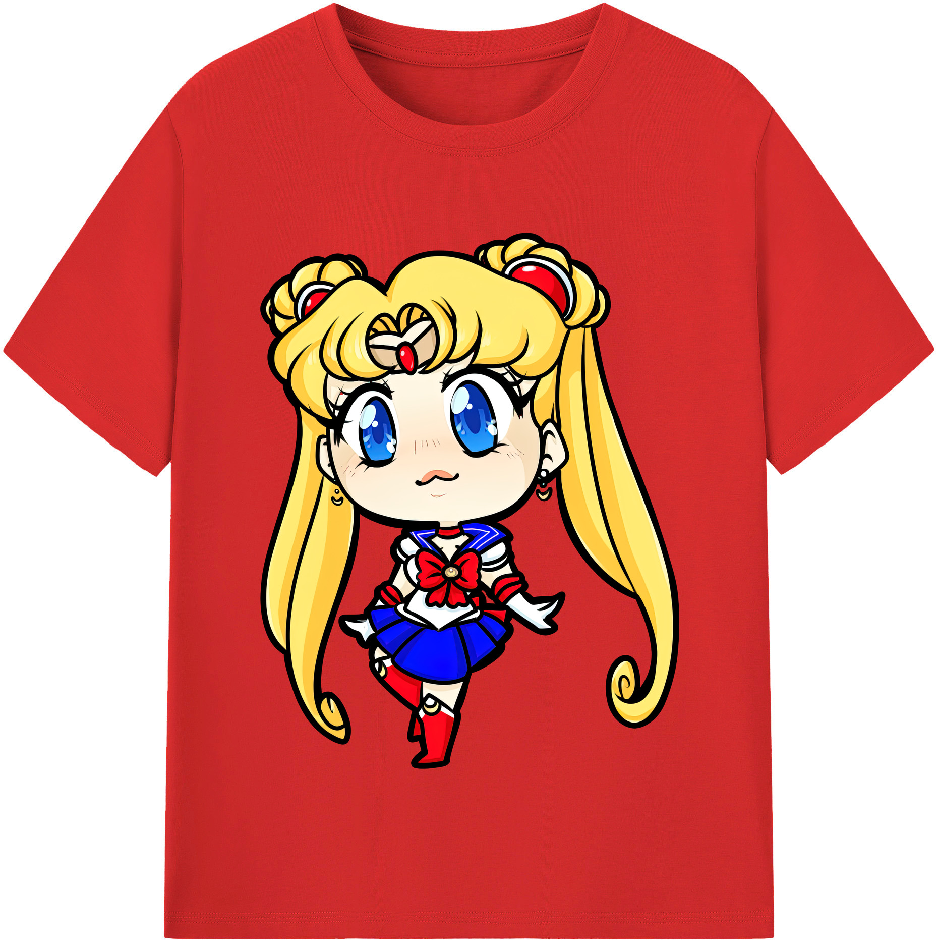 （画像用） 美少女戦士セーラームーン 月野 うさぎ つきの うさぎ Sailor Moon Tsukino Usagi レディースカジュアルプリントTシャツ（綿100％）