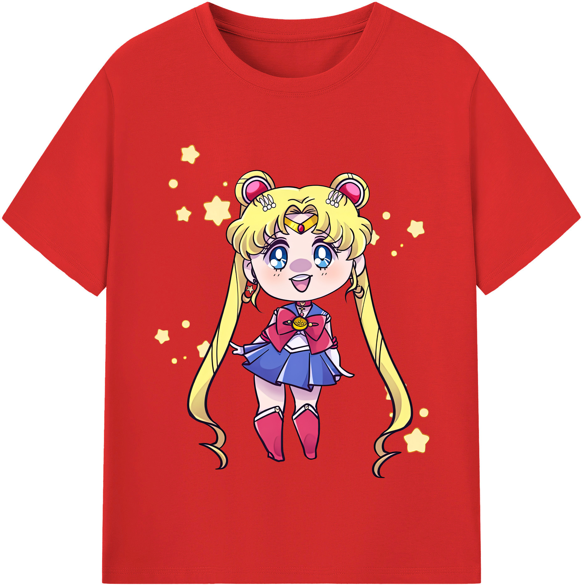 （画像用） 美少女戦士セーラームーン 月野 うさぎ つきの うさぎ Sailor Moon Tsukino Usagi レディースカジュアルプリントTシャツ（綿100％）