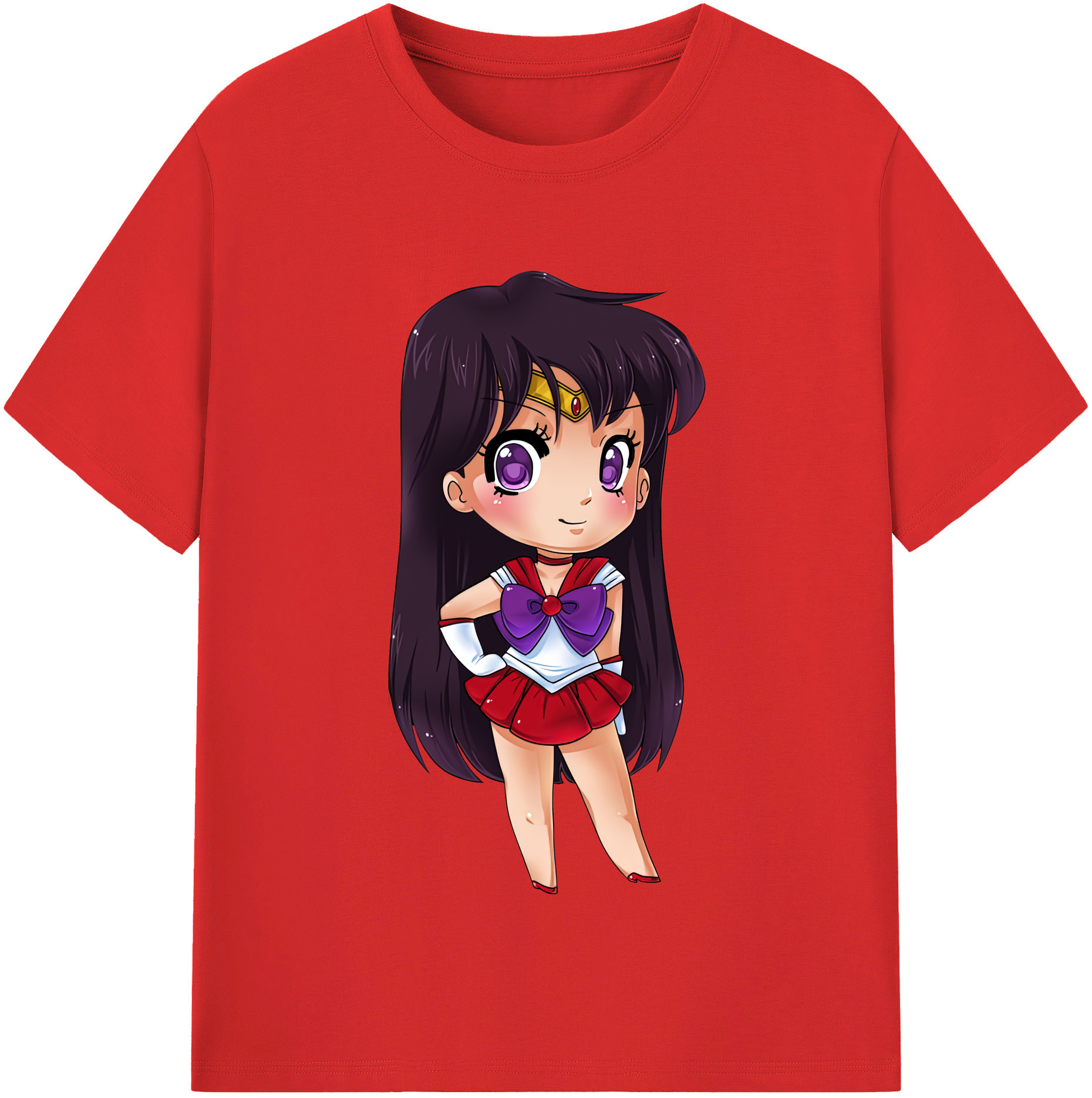 （画像用） 美少女戦士セーラームーン 火野レイ ひの レイ Sailor Moon Hino Rei （セーラーマーズ,Sailor Mars） レディースカジュアルプリントTシャツ（綿100％）