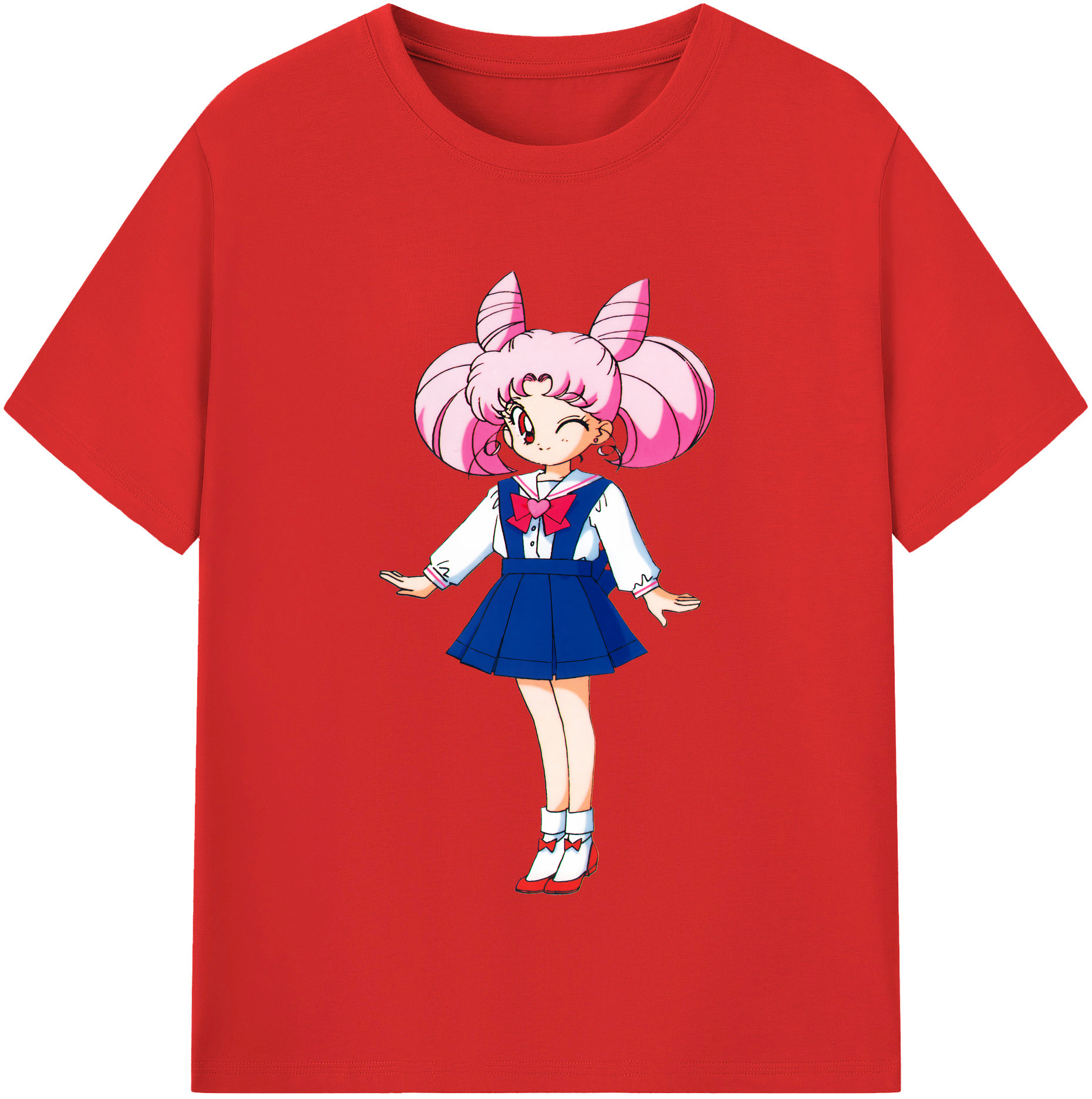 （画像用） 美少女戦士セーラームーン ちびうさ Sailor Moon Chibiusa Tsukino Usagi Small Lady Serenity レディースカジュアルプリントTシャツ（綿100％）