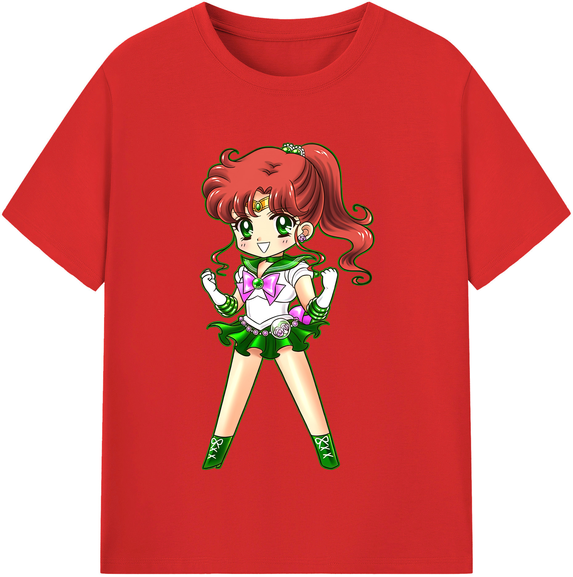 （画像用） 美少女戦士セーラームーン 木野 まこと きの まこと Sailor Moon Kino Makoto （セーラージュピター；Sailor Jupiter） レディースカジュアルプリントTシャツ（綿100％）