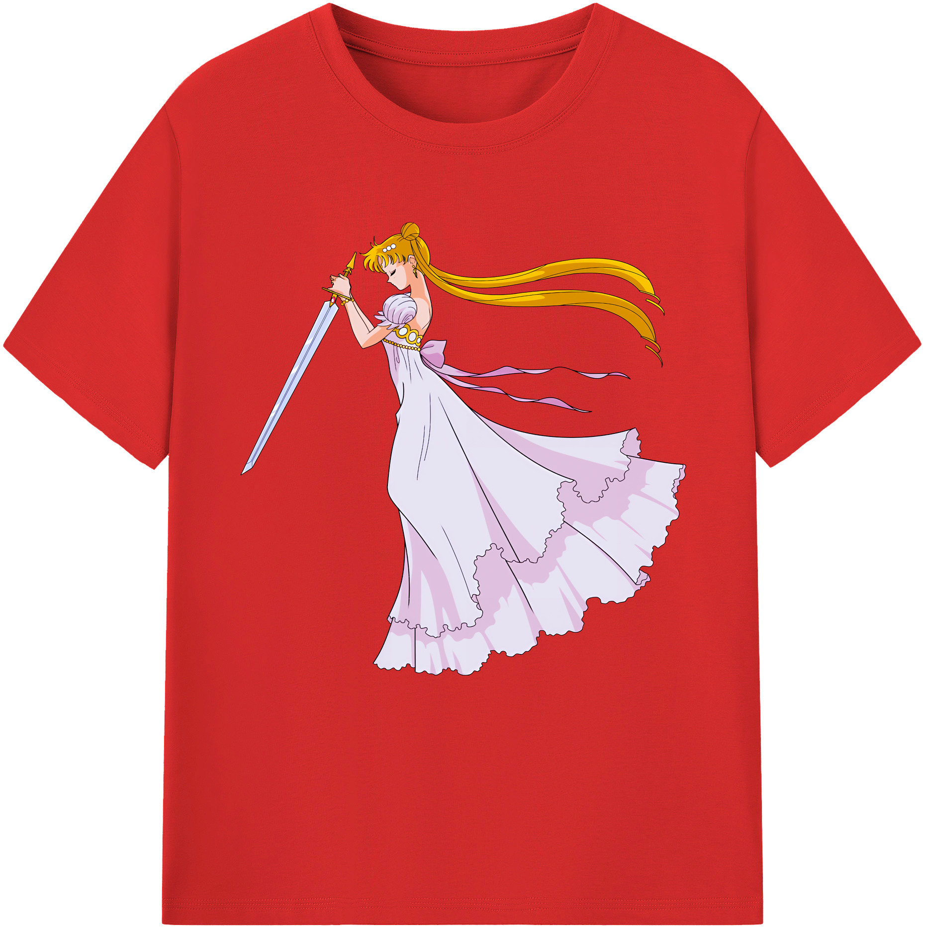 （画像用） 美少女戦士セーラームーン 愛野 美奈子 あいの みなこ Sailor Moon Aino Minako レディースカジュアルプリントTシャツ（綿100％）