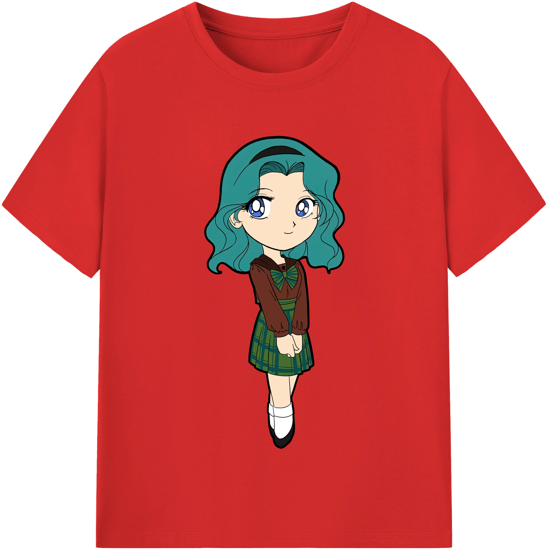 （画像用） 美少女戦士セーラームーン 海王 みちる（かいおう みちる） Sailor Moon Kaiou Michiru レディースカジュアルプリントTシャツ（綿100％）