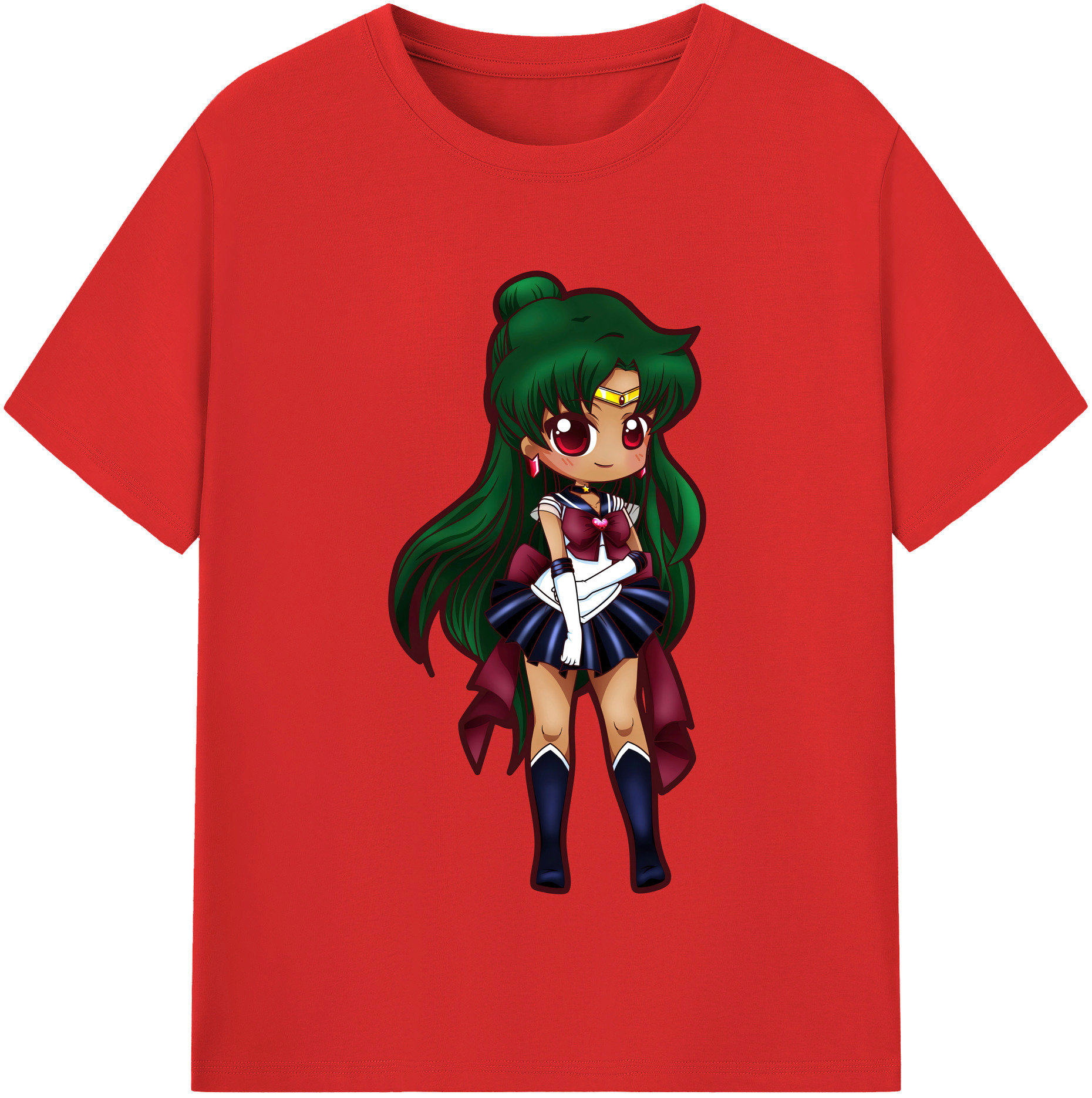 （画像用） 美少女戦士セーラームーン 冥王せつな Sailor Moon Meiou Setsuna レディースカジュアルプリントTシャツ（綿100％）