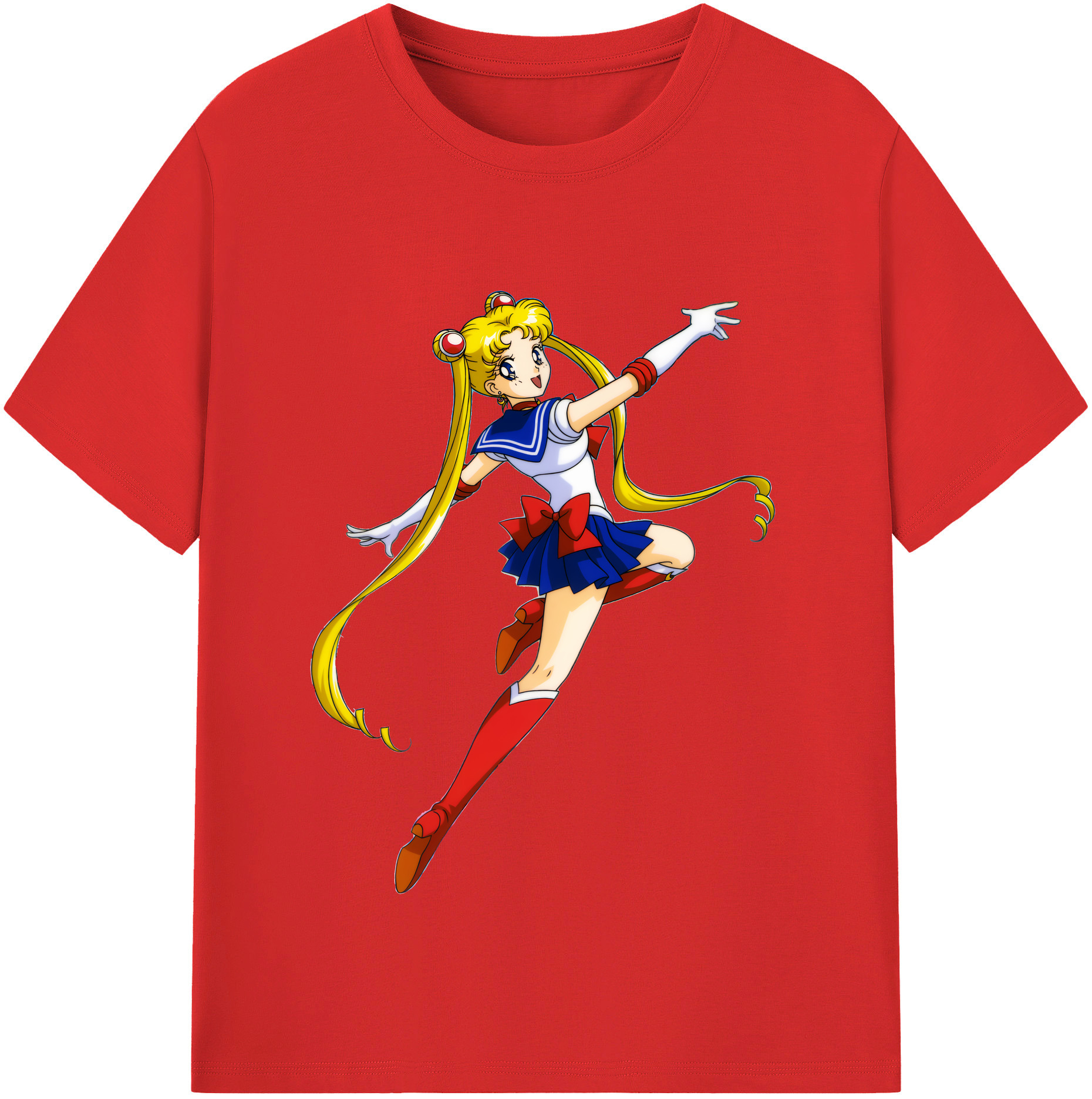 （画像用） 美少女戦士セーラームーン 月野 うさぎ つきの うさぎ Sailor Moon Tsukino Usagi レディースカジュアルプリントTシャツ（綿100％）