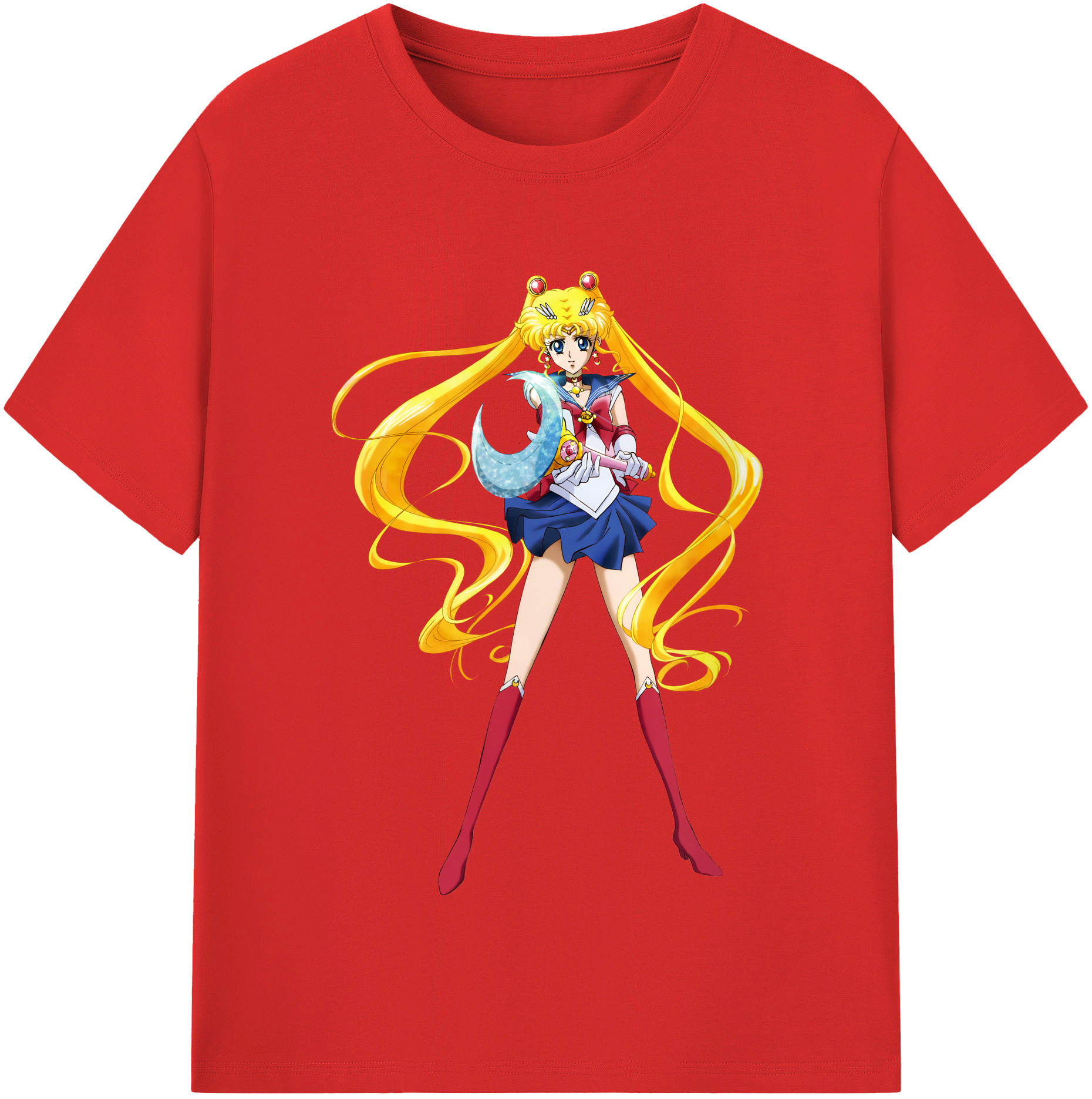 （画像用） 美少女戦士セーラームーン 月野 うさぎ つきの うさぎ Sailor Moon Tsukino Usagi レディースカジュアルプリントTシャツ（綿100％）