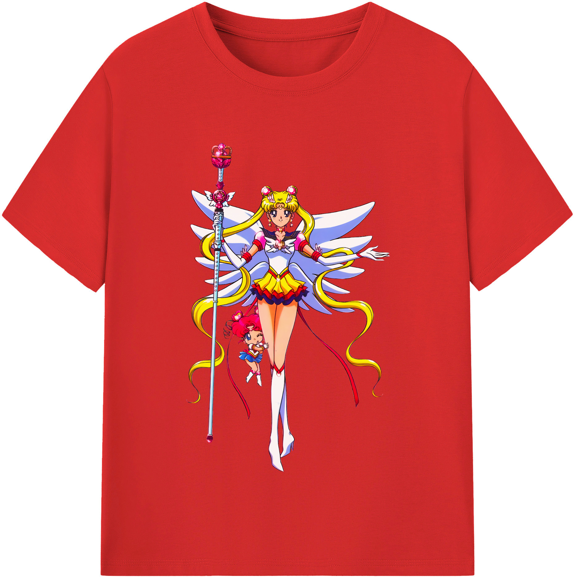 （画像用） 美少女戦士セーラームーン 月野 うさぎ つきの うさぎ Sailor Moon Tsukino Usagi レディースカジュアルプリントTシャツ（綿100％）