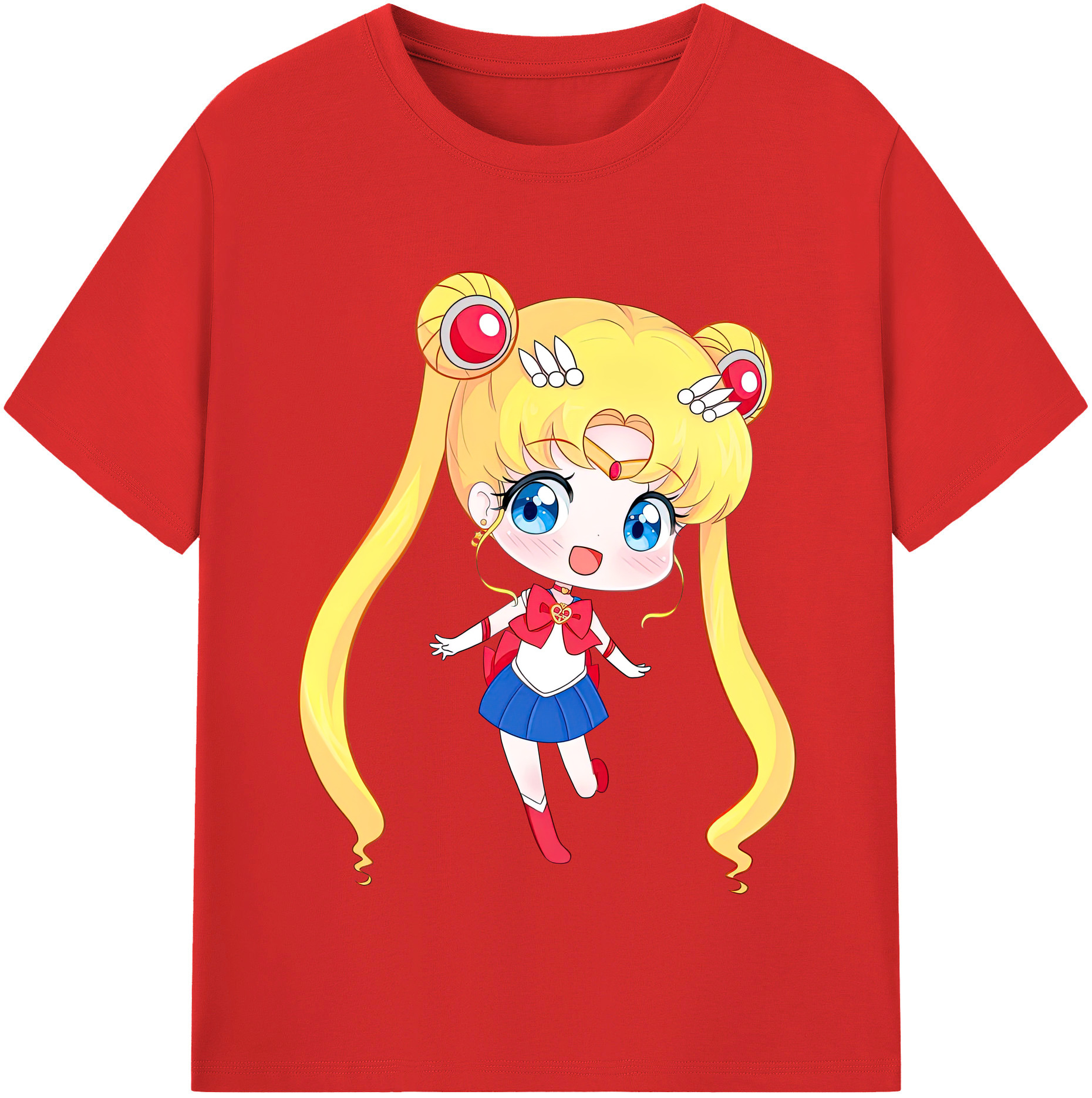 （画像用） 美少女戦士セーラームーン 月野 うさぎ つきの うさぎ Sailor Moon Tsukino Usagi レディースカジュアルプリントTシャツ（綿100％）