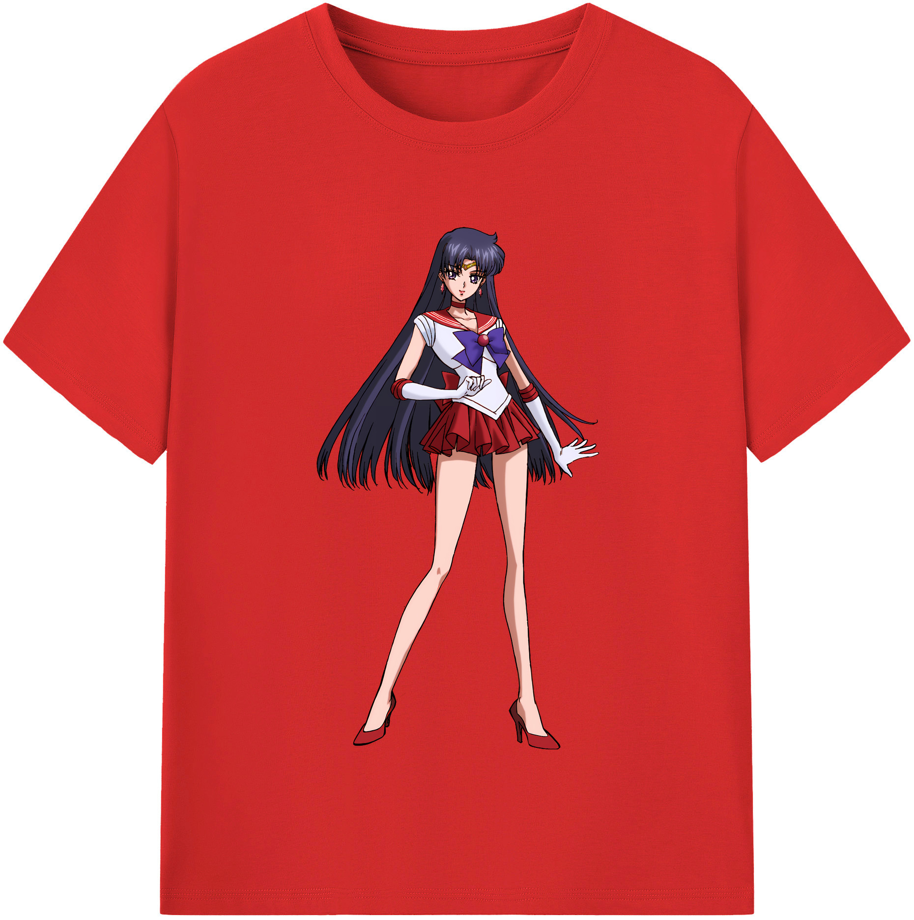 （画像用） 美少女戦士セーラームーン 火野レイ ひの レイ Sailor Moon Hino Rei （セーラーマーズ,Sailor Mars） レディースカジュアルプリントTシャツ（綿100％）