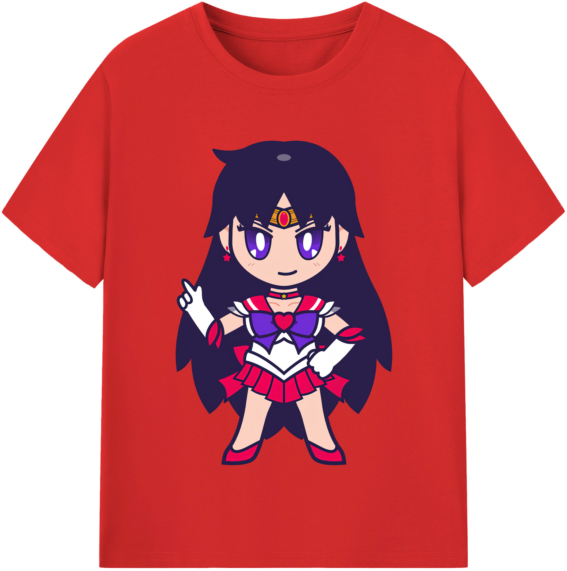 （画像用） 美少女戦士セーラームーン 火野レイ ひの レイ Sailor Moon Hino Rei （セーラーマーズ,Sailor Mars） レディースカジュアルプリントTシャツ（綿100％）