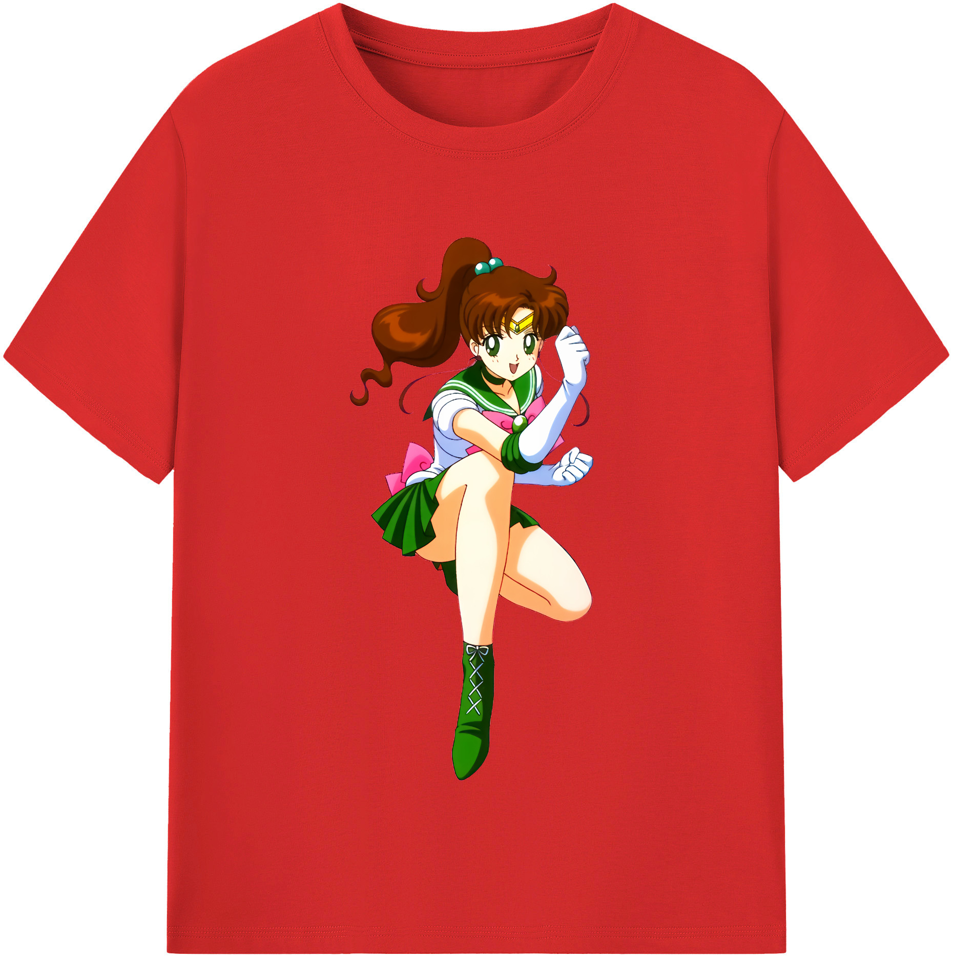 （画像用） 美少女戦士セーラームーン 木野 まこと きの まこと Sailor Moon Kino Makoto （セーラージュピター；Sailor Jupiter） レディースカジュアルプリントTシャツ（綿100％）