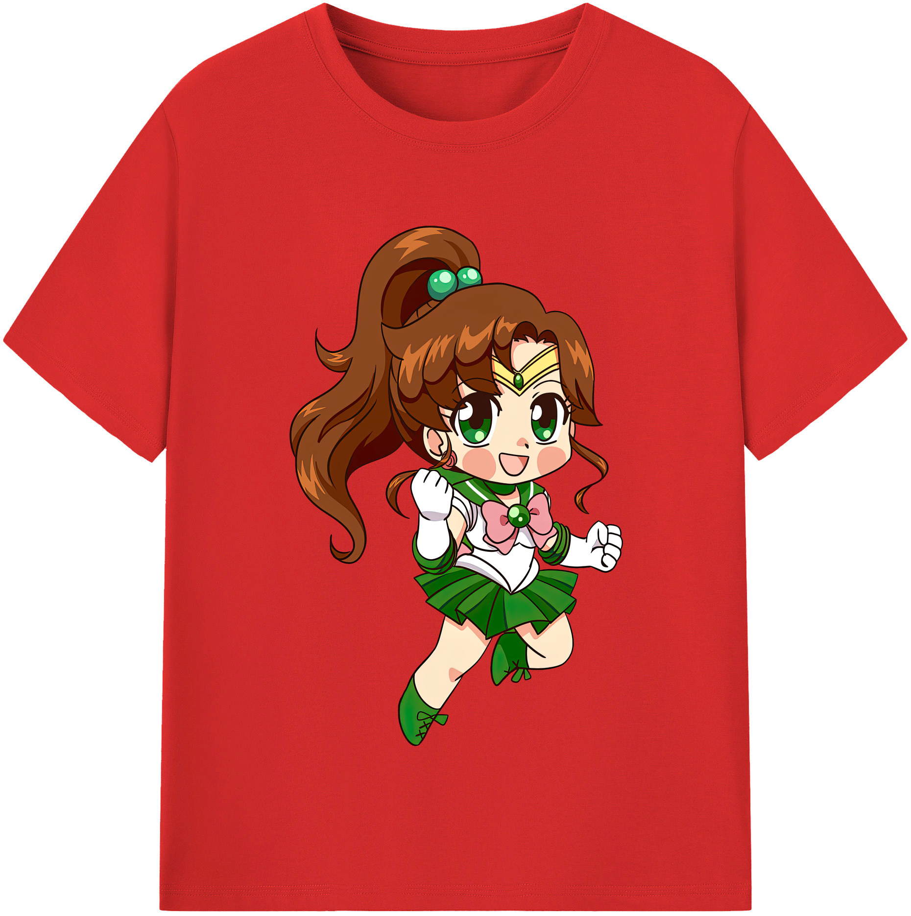 （画像用） 美少女戦士セーラームーン 木野 まこと きの まこと Sailor Moon Kino Makoto （セーラージュピター；Sailor Jupiter） レディースカジュアルプリントTシャツ（綿100％）