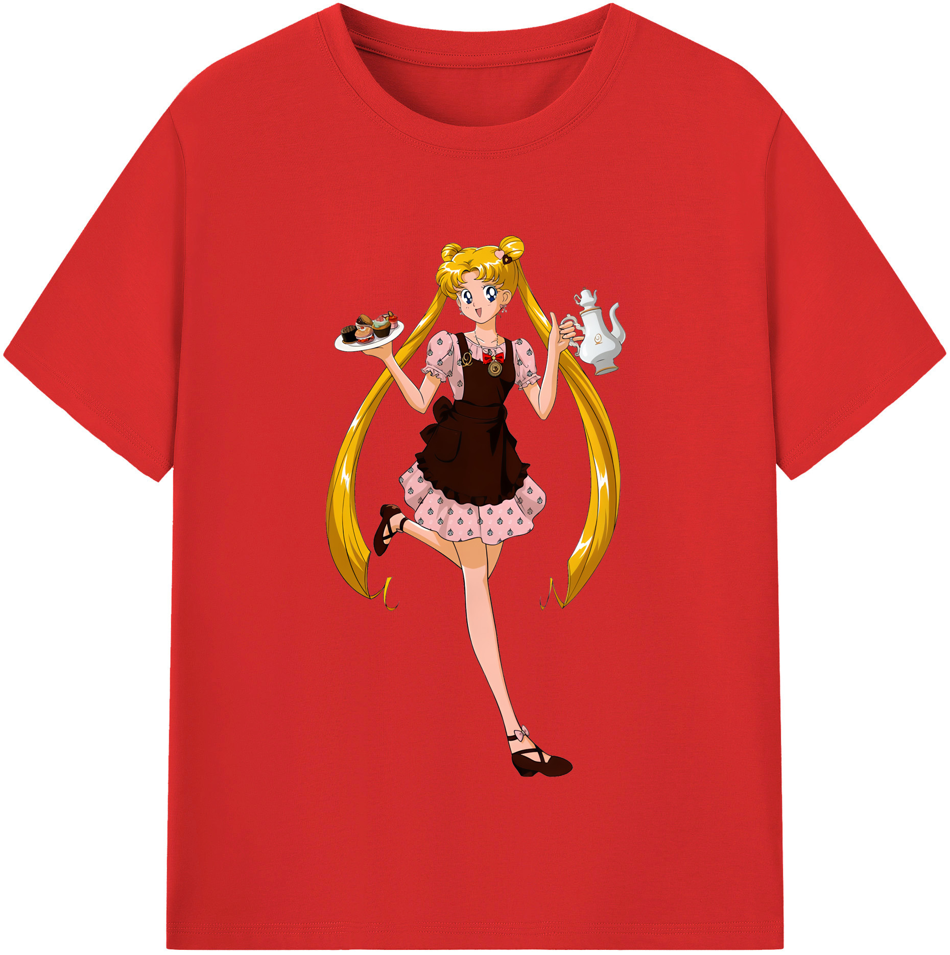 （画像用） 美少女戦士セーラームーン 愛野 美奈子 あいの みなこ Sailor Moon Aino Minako レディースカジュアルプリントTシャツ（綿100％）
