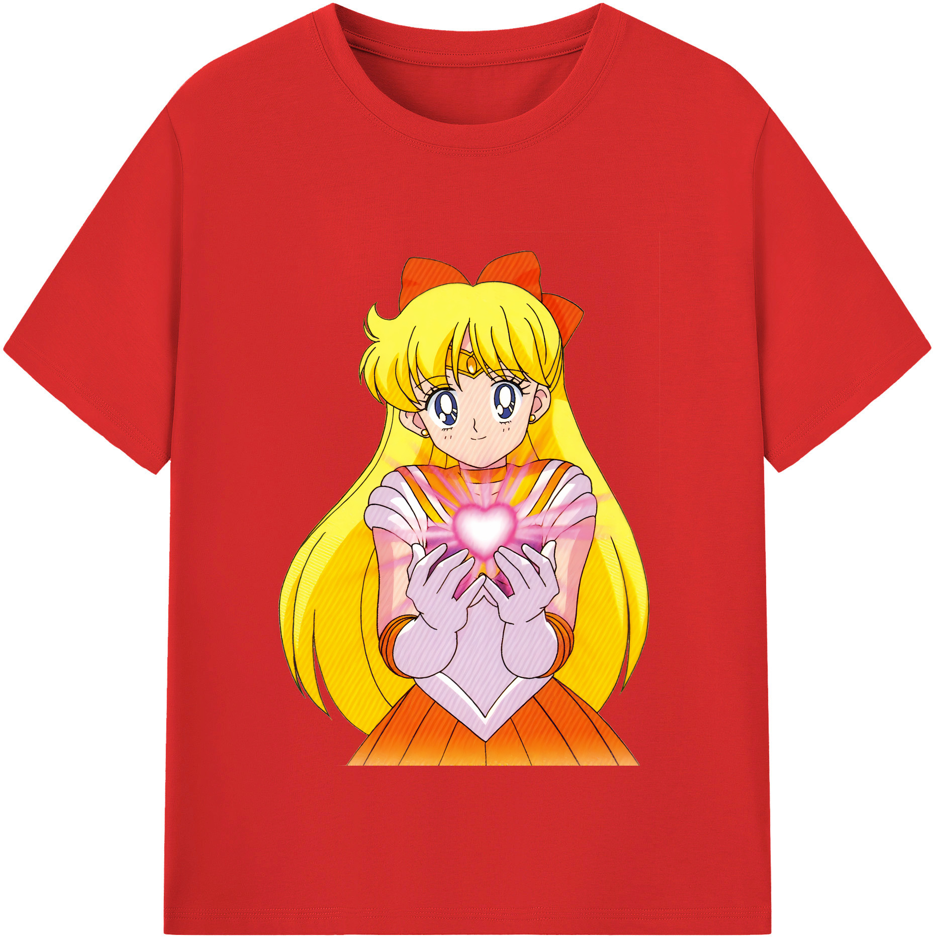 （画像用） 美少女戦士セーラームーン 愛野 美奈子 あいの みなこ Sailor Moon Aino Minako レディースカジュアルプリントTシャツ（綿100％）
