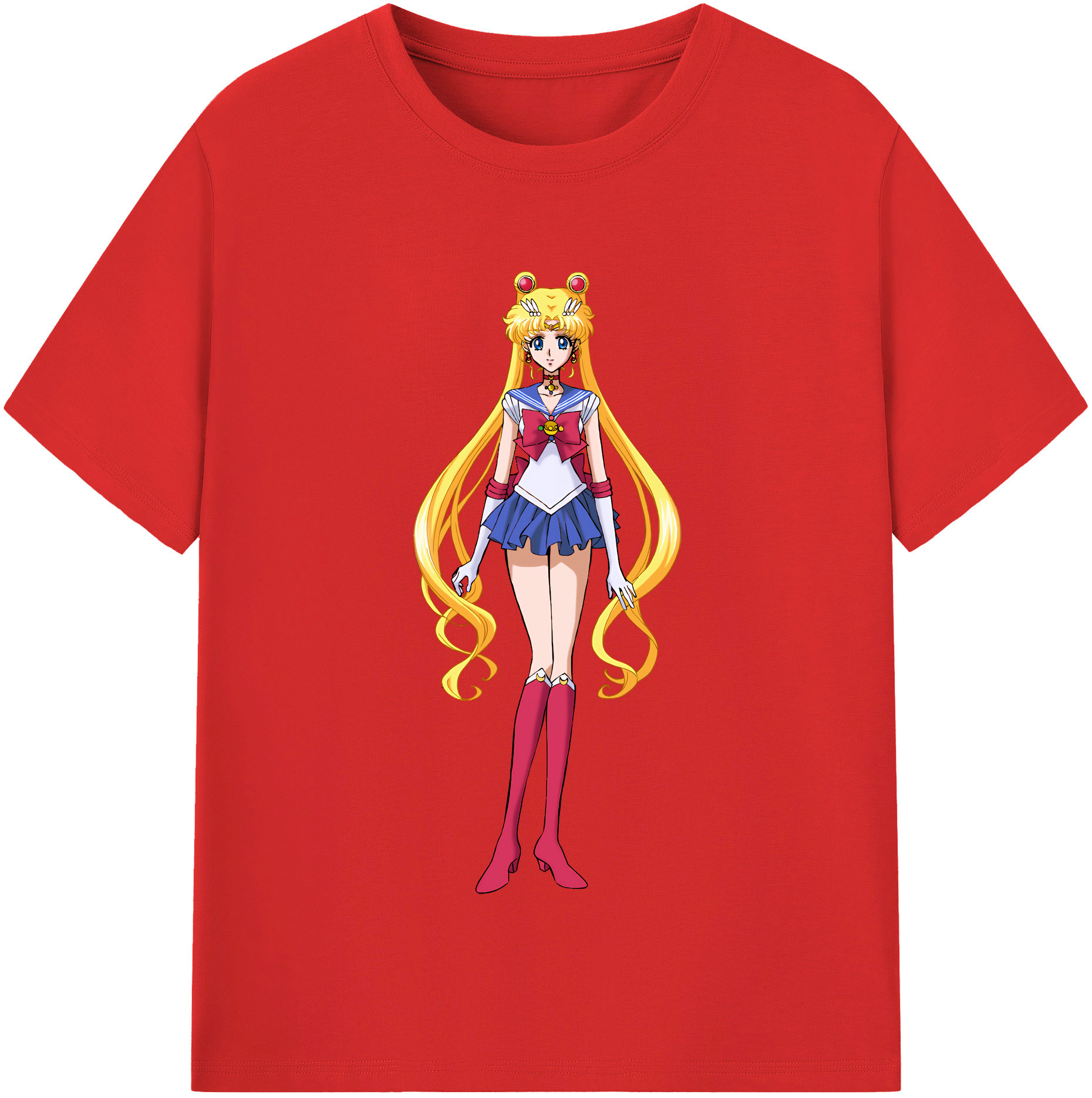 （画像用） 美少女戦士セーラームーン 月野 うさぎ つきの うさぎ Sailor Moon Tsukino Usagi レディースカジュアルプリントTシャツ（綿100％）