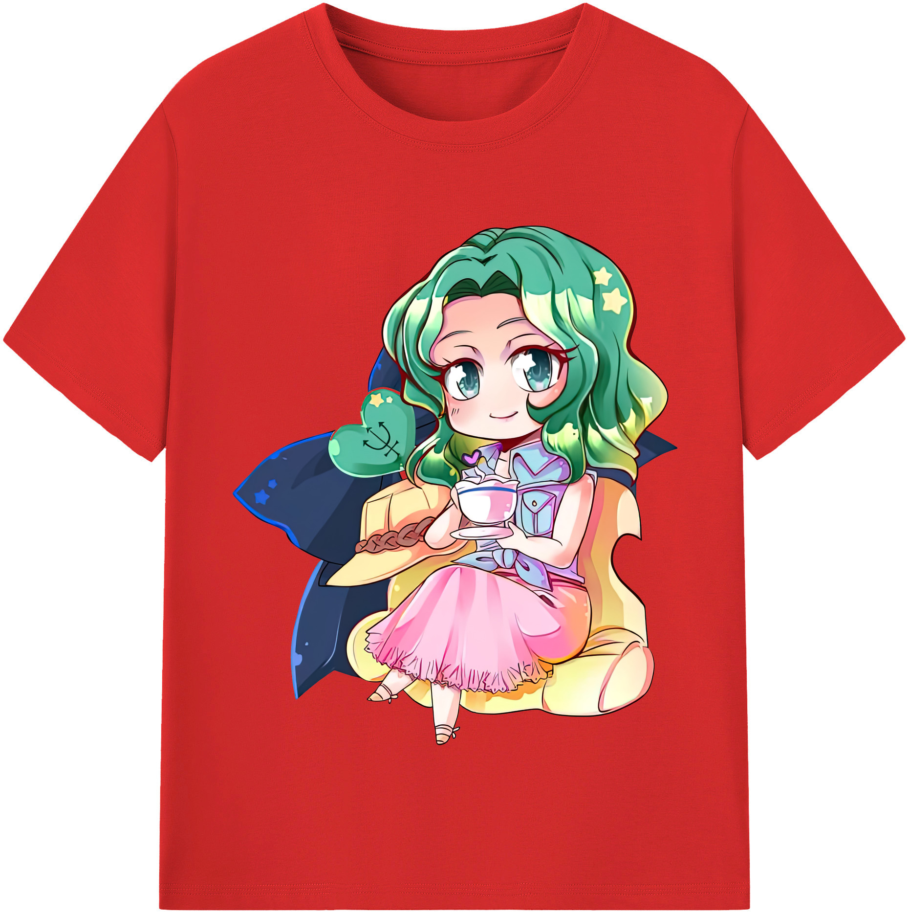 （画像用） 美少女戦士セーラームーン 海王 みちる（かいおう みちる） Sailor Moon Kaiou Michiru レディースカジュアルプリントTシャツ（綿100％）