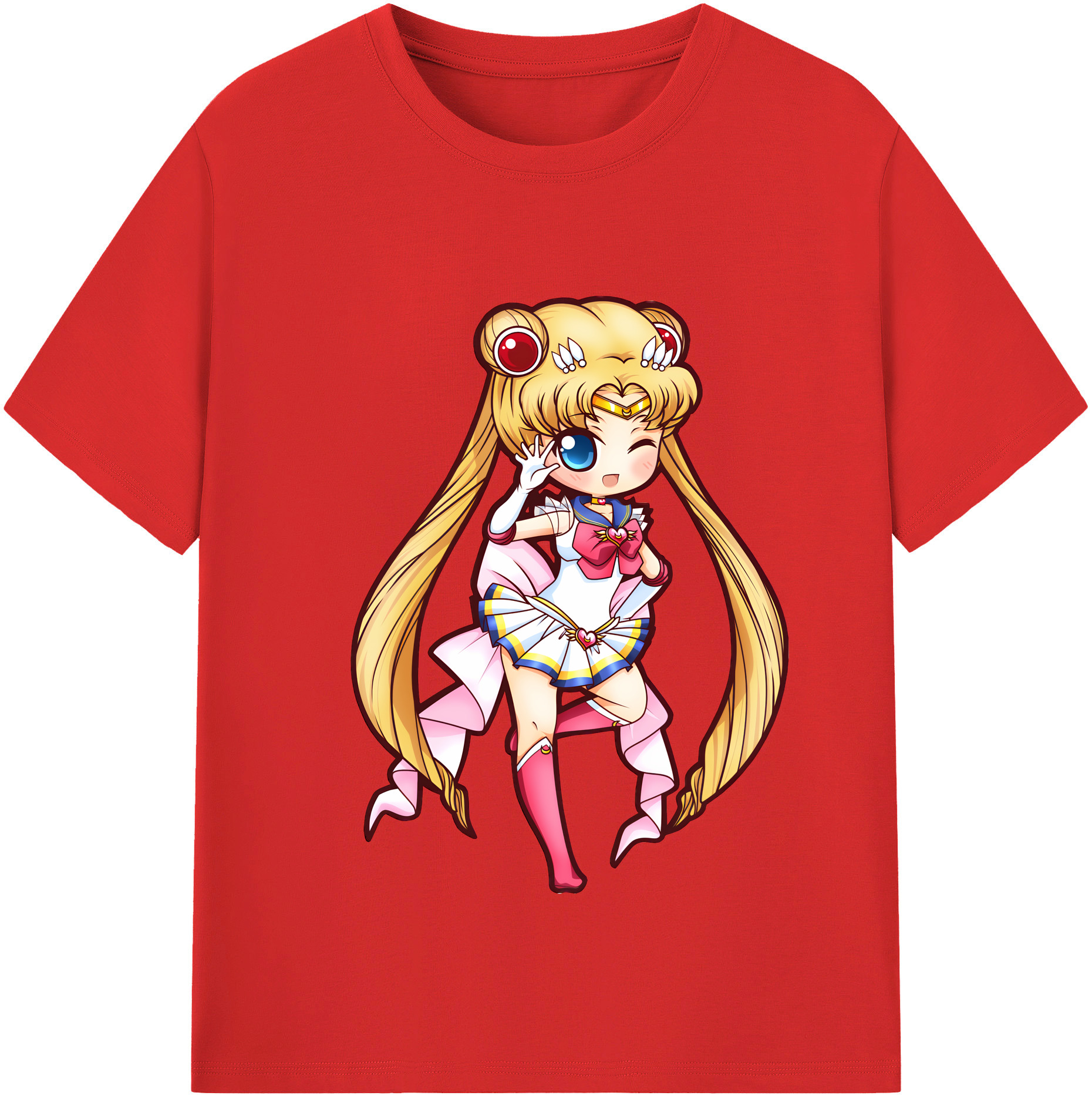 （画像用） 美少女戦士セーラームーン 月野 うさぎ つきの うさぎ Sailor Moon Tsukino Usagi レディースカジュアルプリントTシャツ（綿100％）