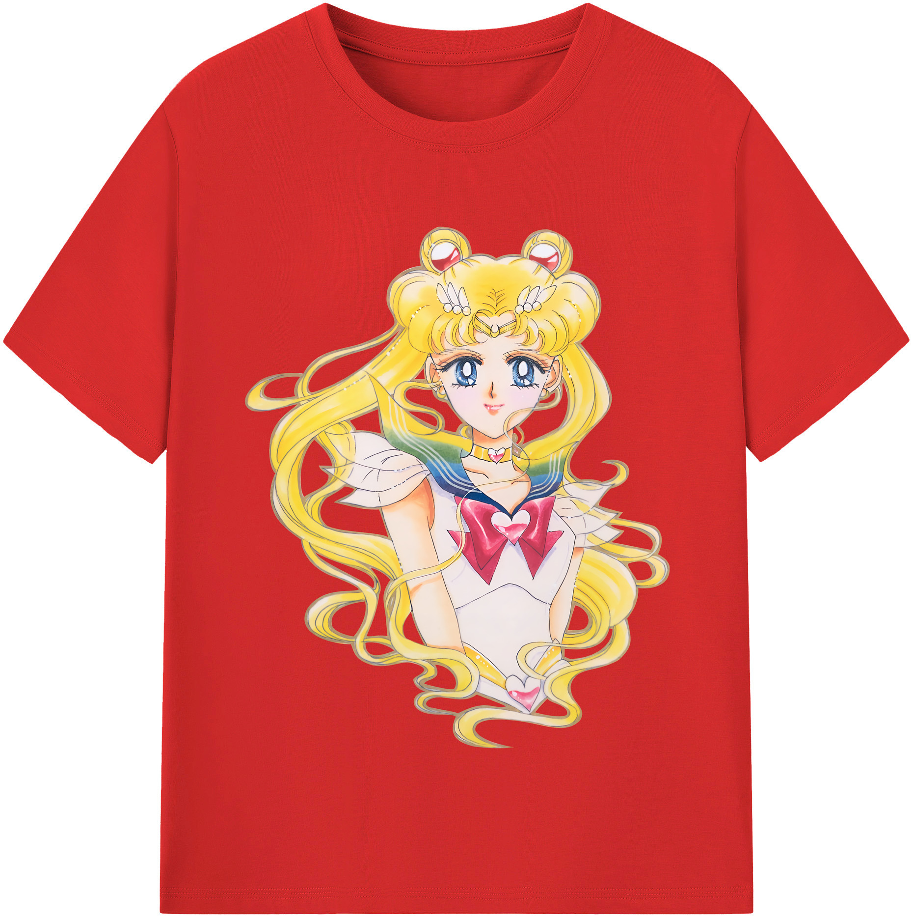 （画像用） 美少女戦士セーラームーン 月野 うさぎ つきの うさぎ Sailor Moon Tsukino Usagi レディースカジュアルプリントTシャツ（綿100％）