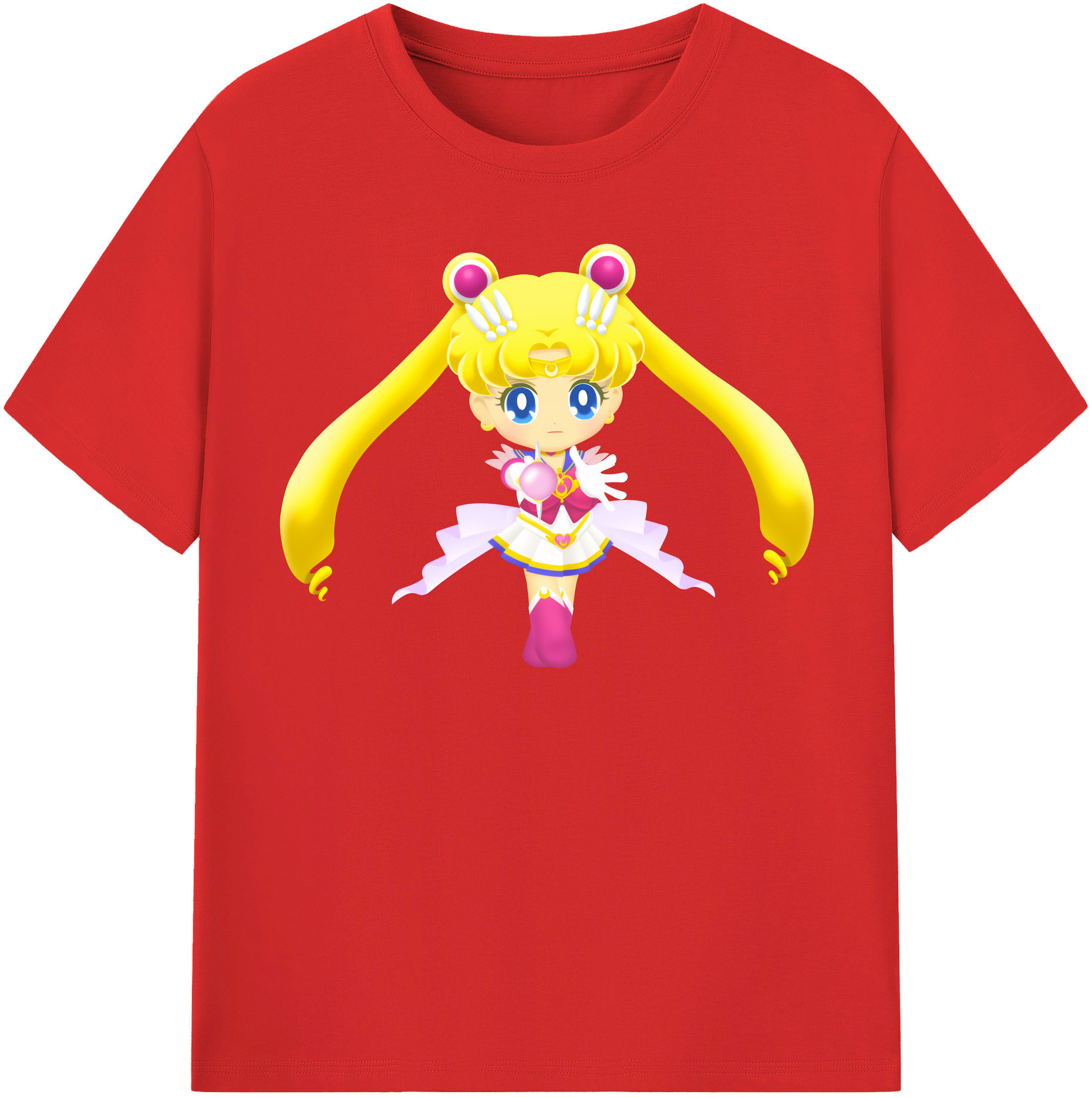 （画像用） 美少女戦士セーラームーン 月野 うさぎ つきの うさぎ Sailor Moon Tsukino Usagi レディースカジュアルプリントTシャツ（綿100％）