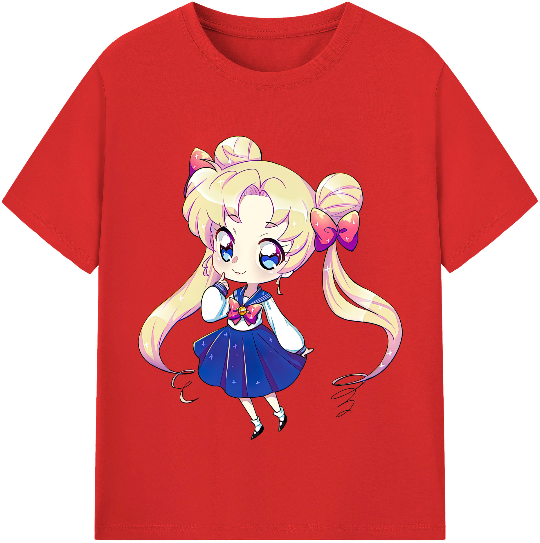 （画像用） 美少女戦士セーラームーン 月野 うさぎ つきの うさぎ Sailor Moon Tsukino Usagi レディースカジュアルプリントTシャツ（綿100％）