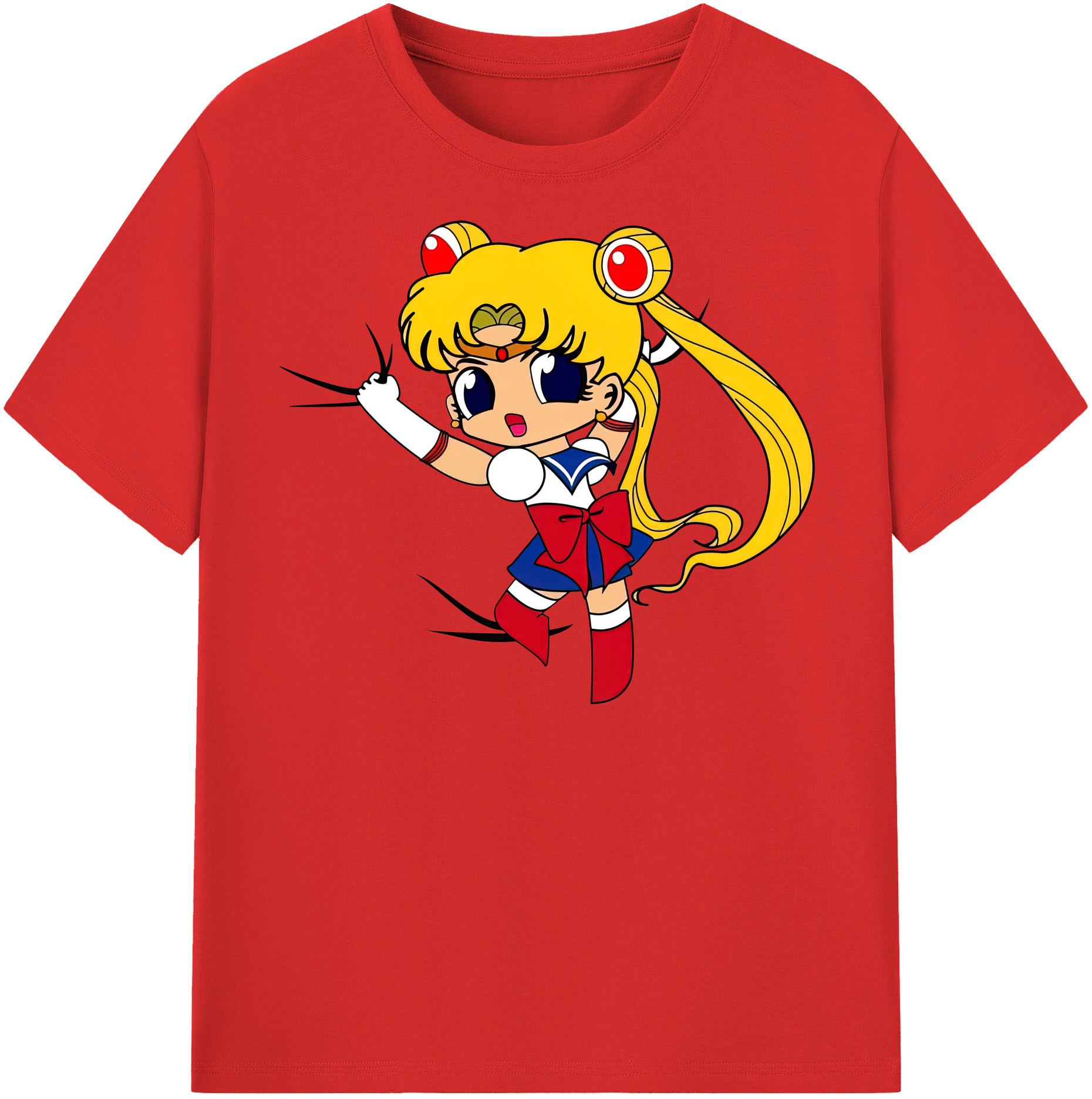 （画像用） 美少女戦士セーラームーン 月野 うさぎ つきの うさぎ Sailor Moon Tsukino Usagi レディースカジュアルプリントTシャツ（綿100％）