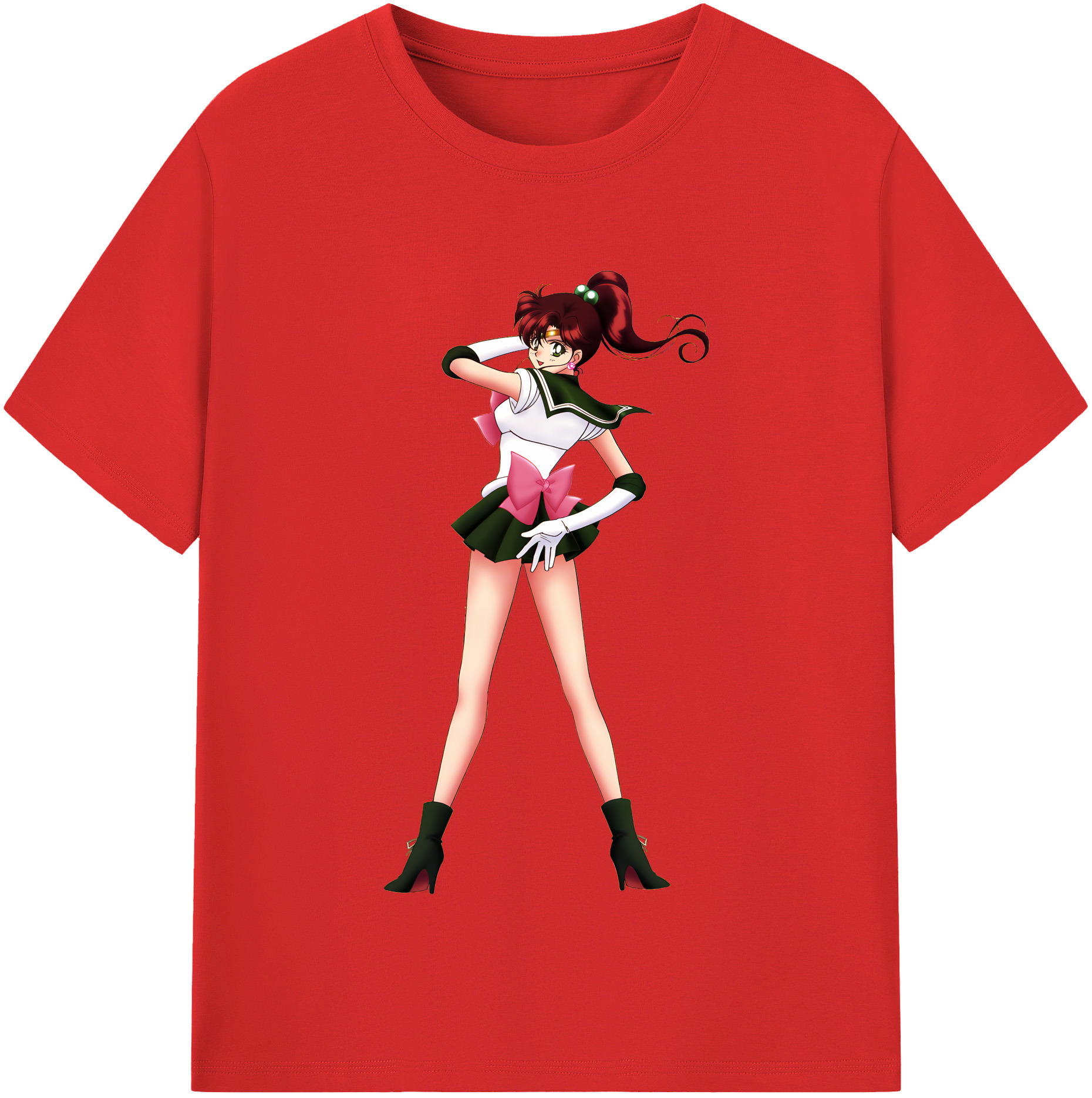 （画像用） 美少女戦士セーラームーン 木野 まこと きの まこと Sailor Moon Kino Makoto （セーラージュピター；Sailor Jupiter） レディースカジュアルプリントTシャツ（綿100％）